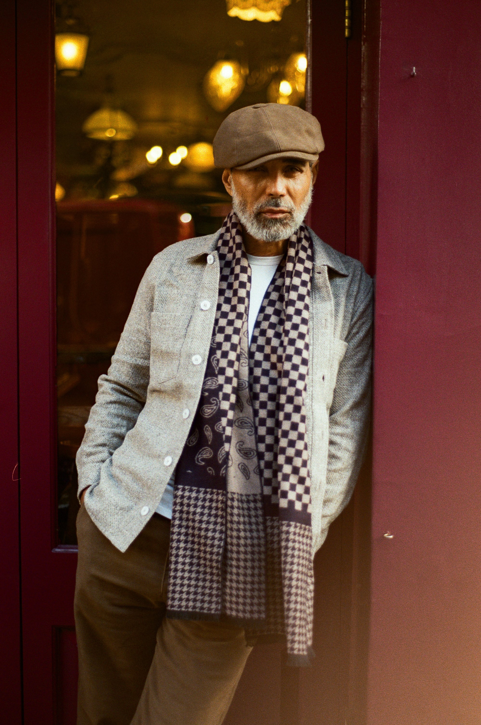 Scarf – Multi Geo Paisley Charcoal - Wear London