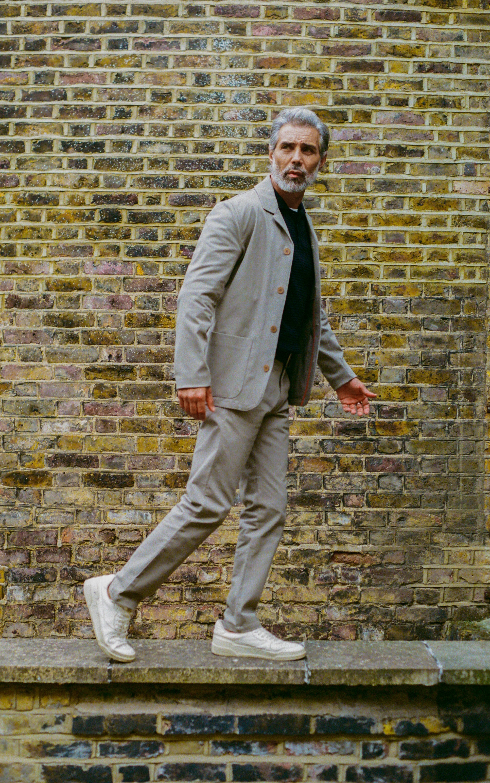 Wentworth Trouser - Mushroom Cotton Lycra - Wear London