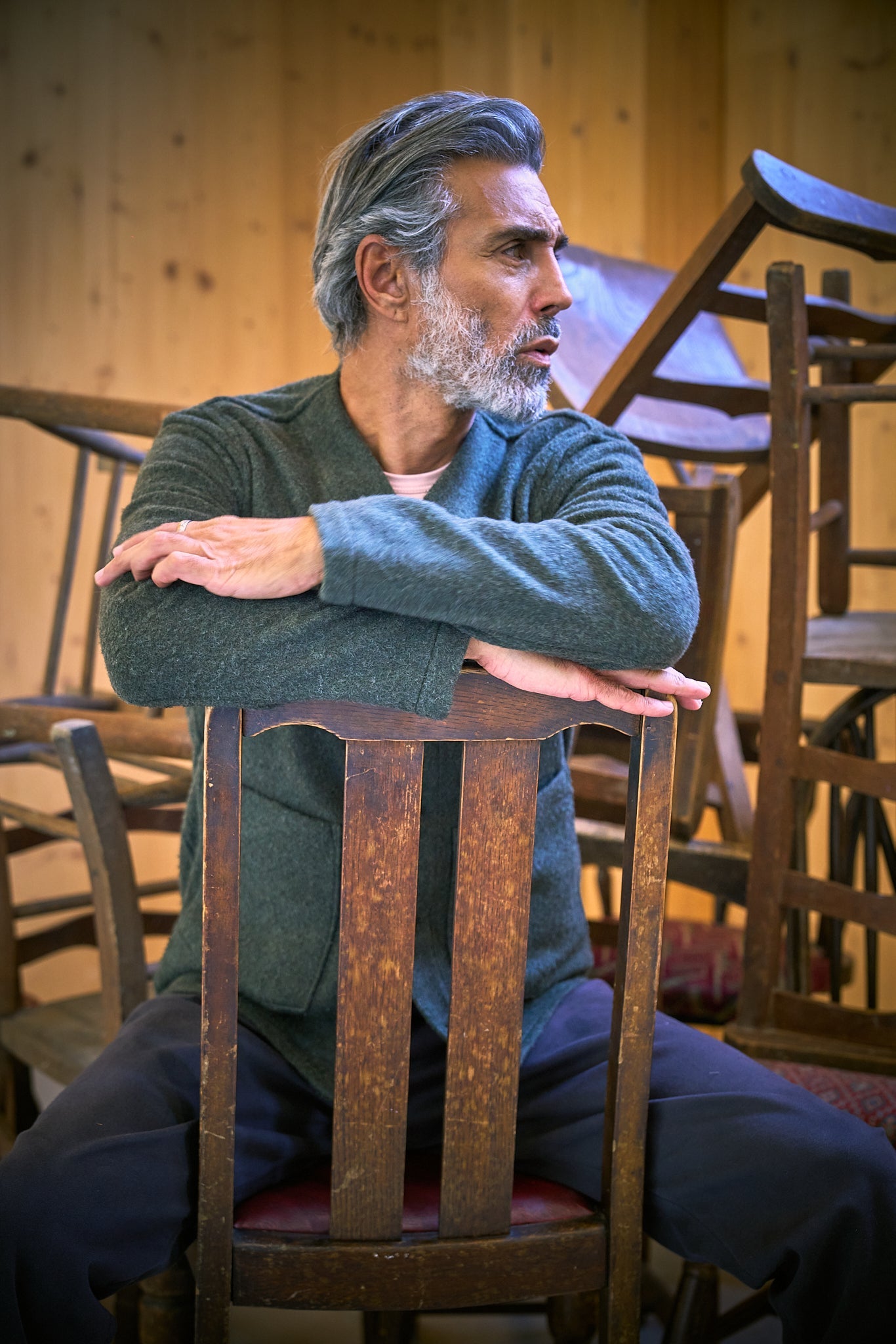 Fleming V-Neck Shacket - Olive Casentino Wool - Wear London