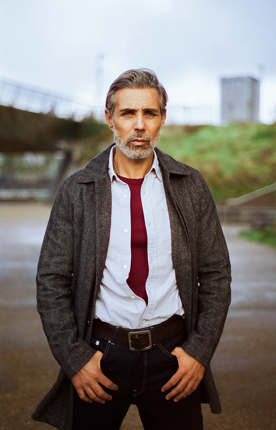 Barking Wool Coat - Black Grey Herringbone - Wear London