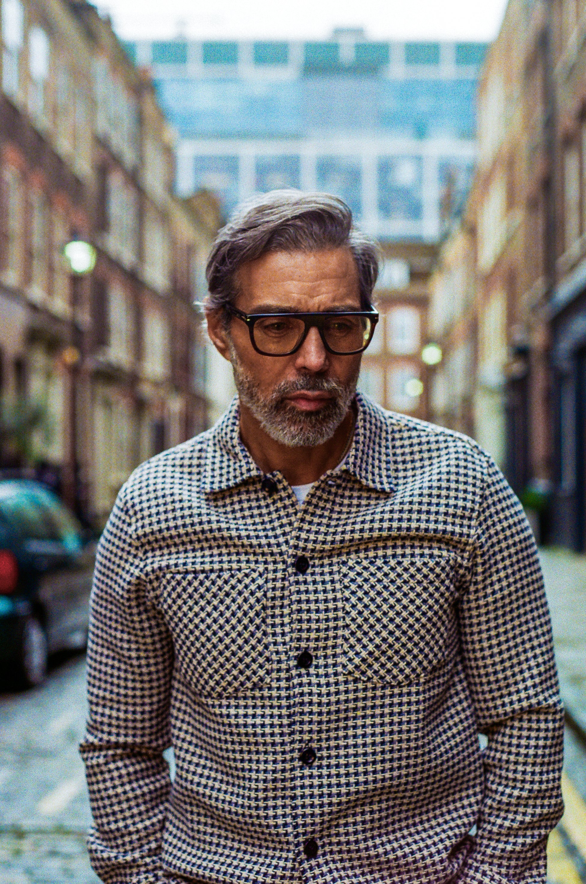 Bart Overshirt - Mid Blue / Stone Check - Wear London