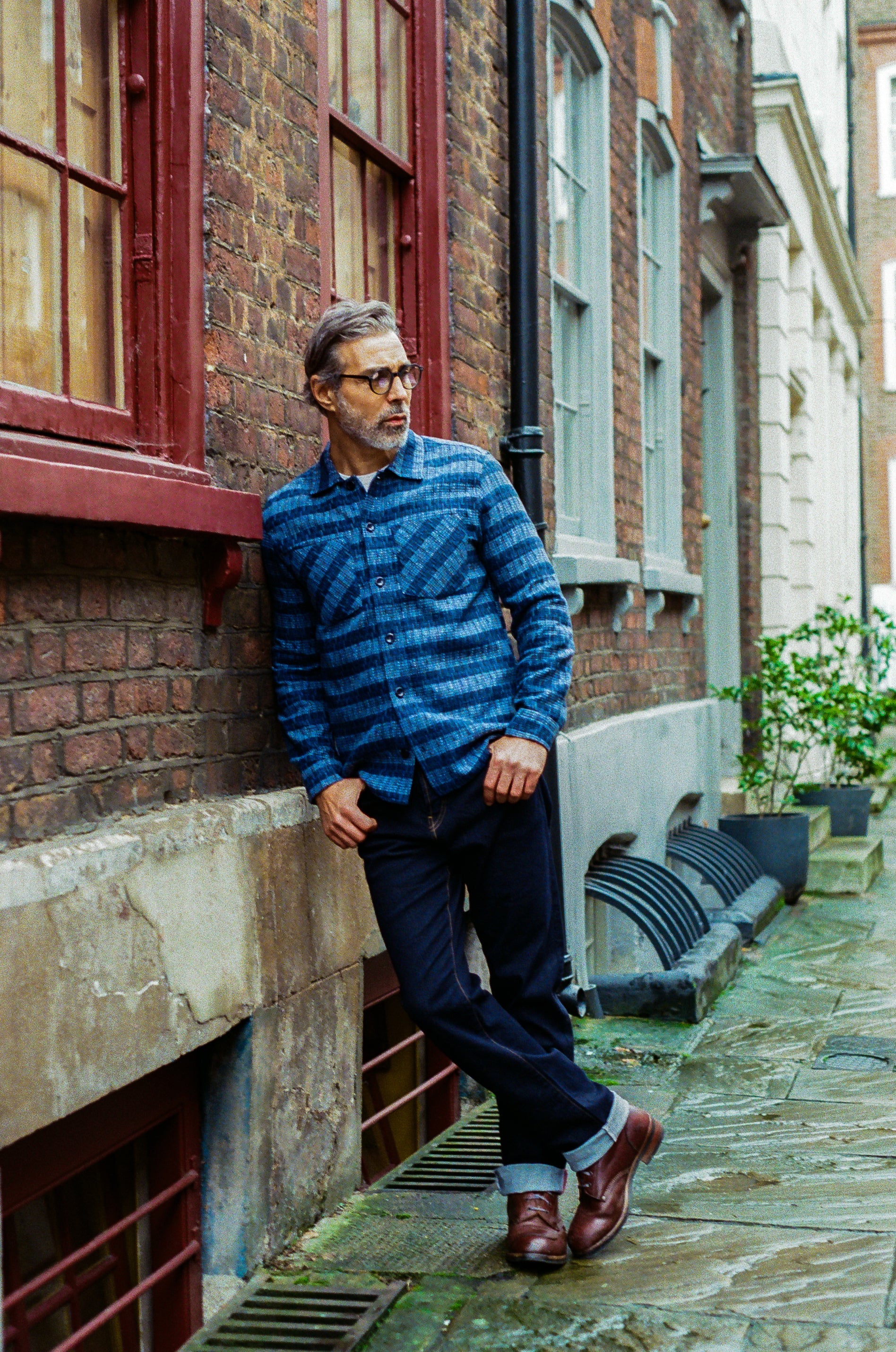 Bart Overshirt - Mid Blue / Navy Check - Wear London