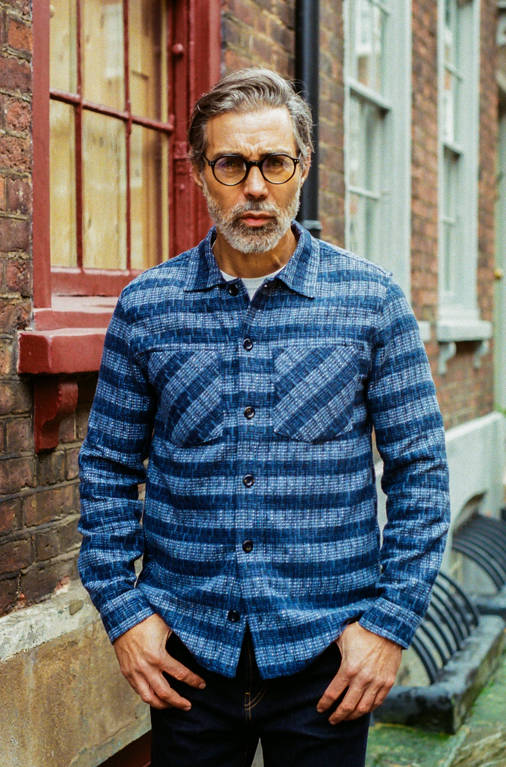 Bart Overshirt - Mid Blue / Navy Check - Wear London