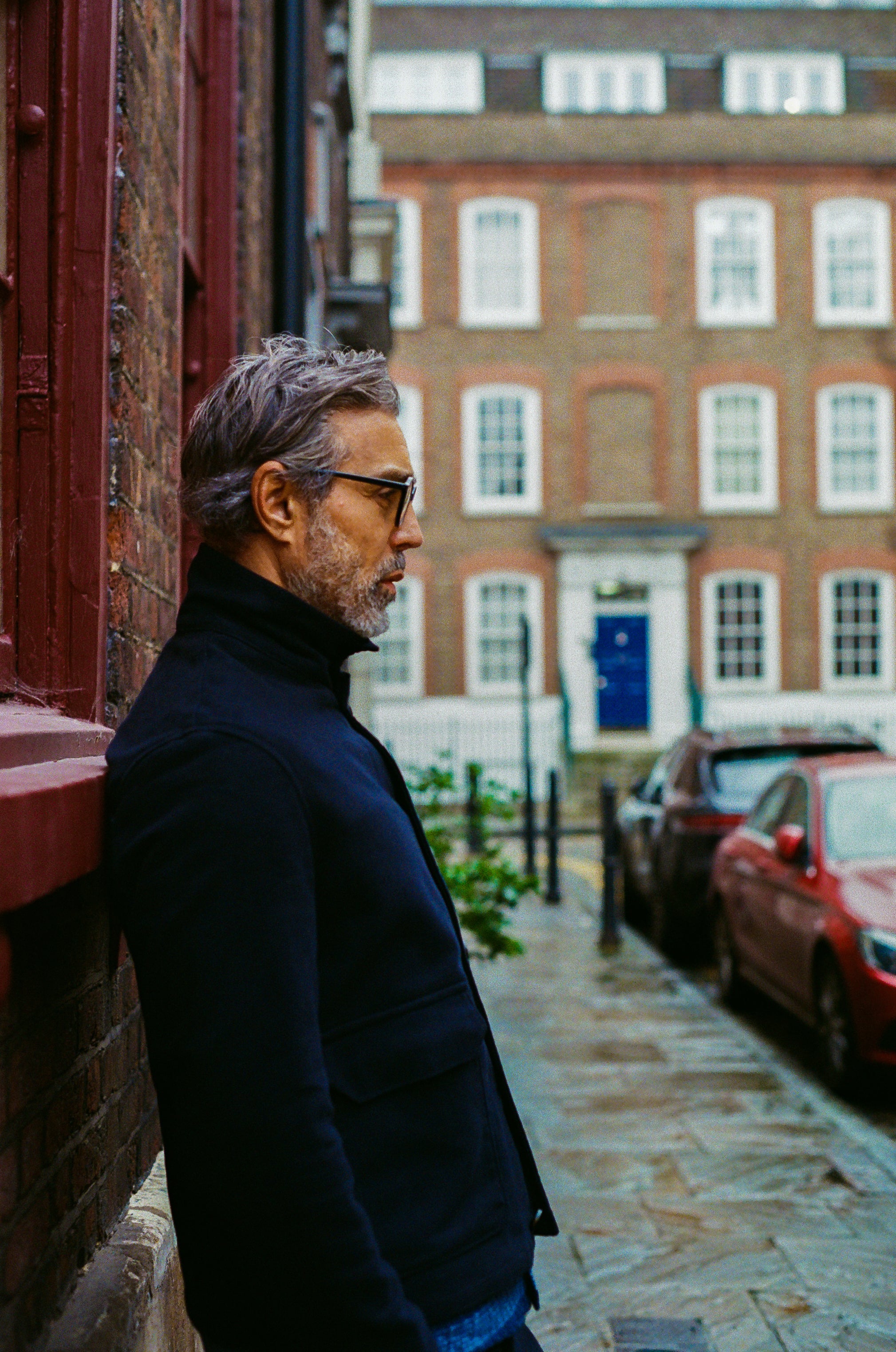The Freddie Funnel Jacket - Navy Moleskin - Wear London