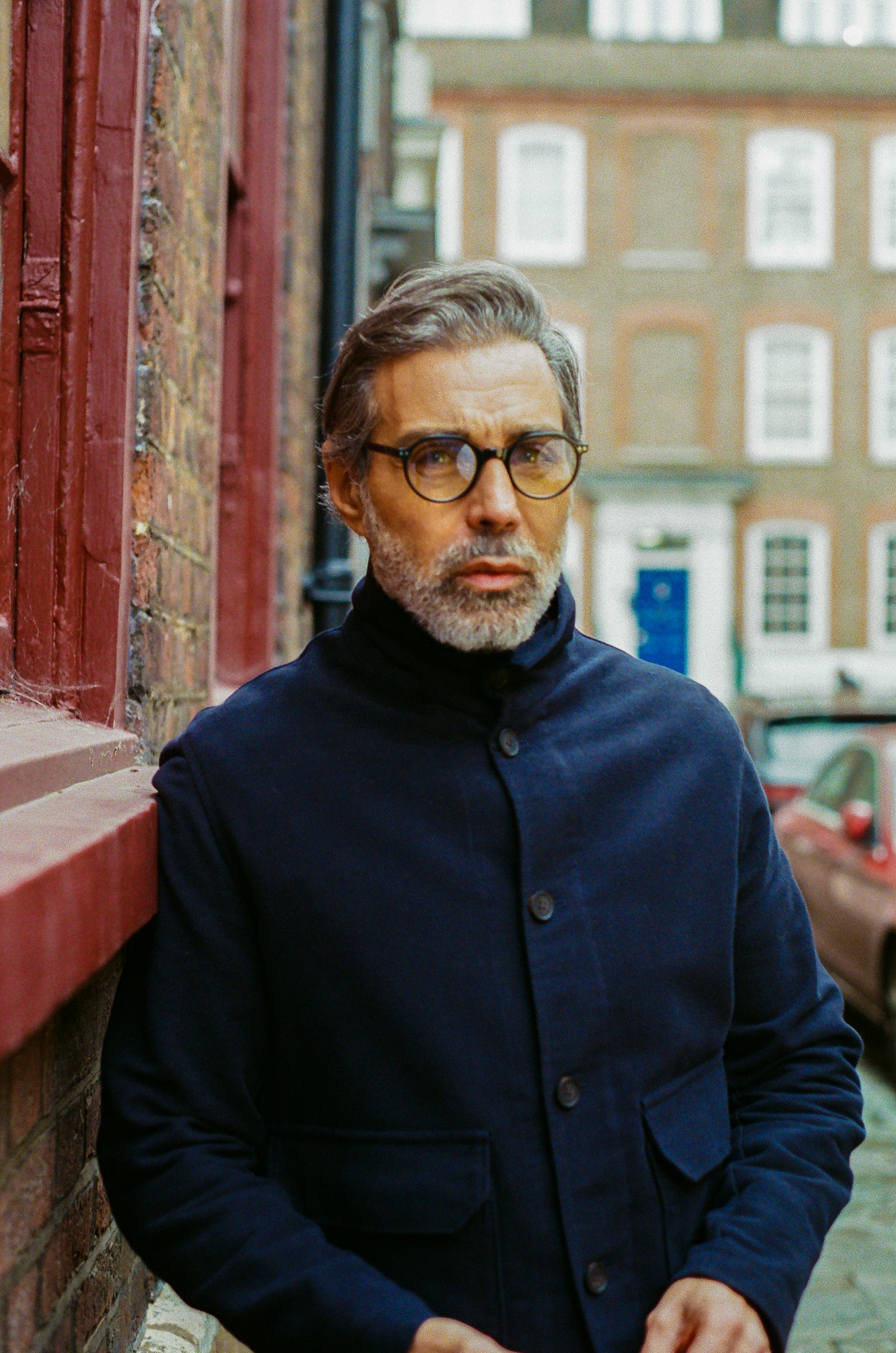 Luxury Moleskin Jacket - The Freddie Funnel Jacket - Navy Moleskin