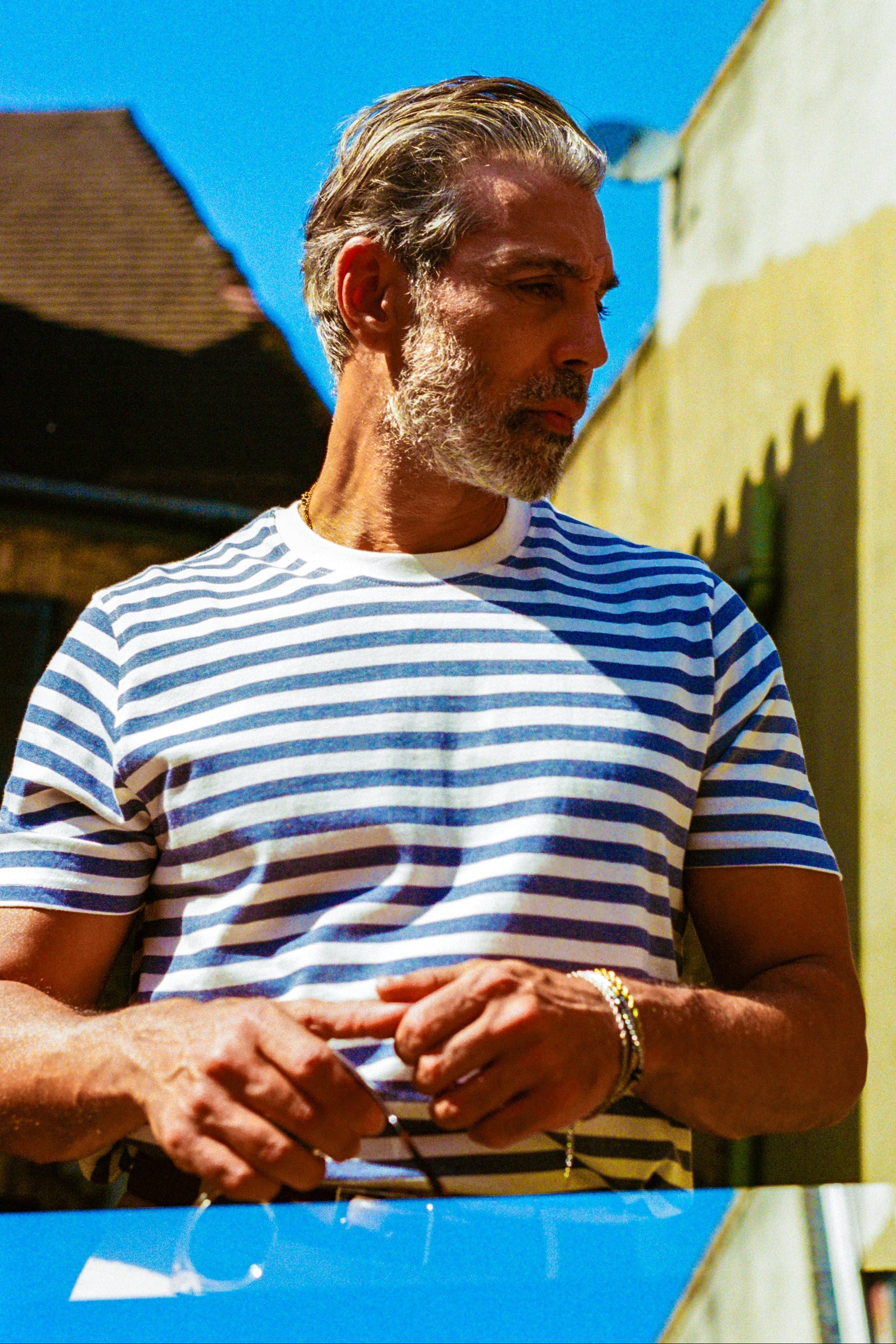 Pirata- Stripe T-Shirt - Blue Ecru - Wear London