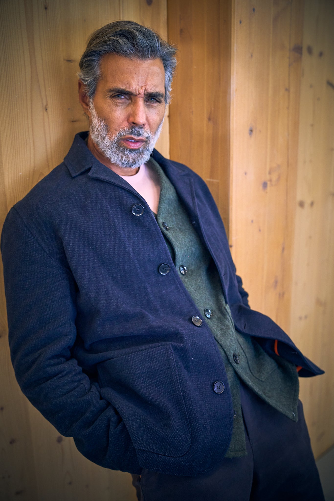 Fleming V-Neck Shacket - Olive Casentino Wool - Wear London