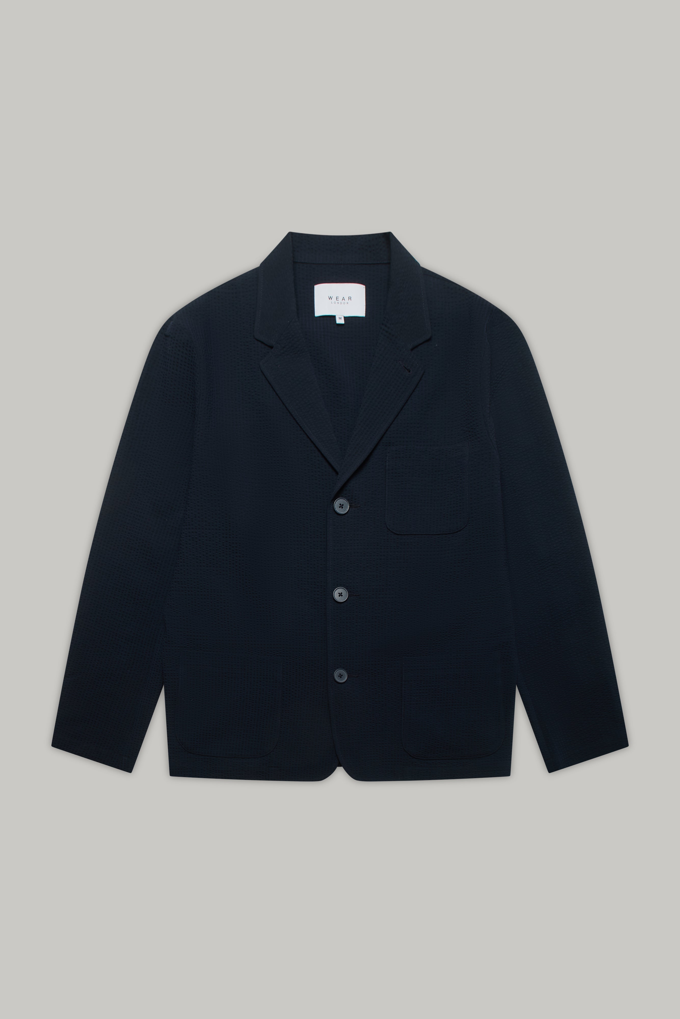 Geno Seersucker Blazer - Navy - Wear London