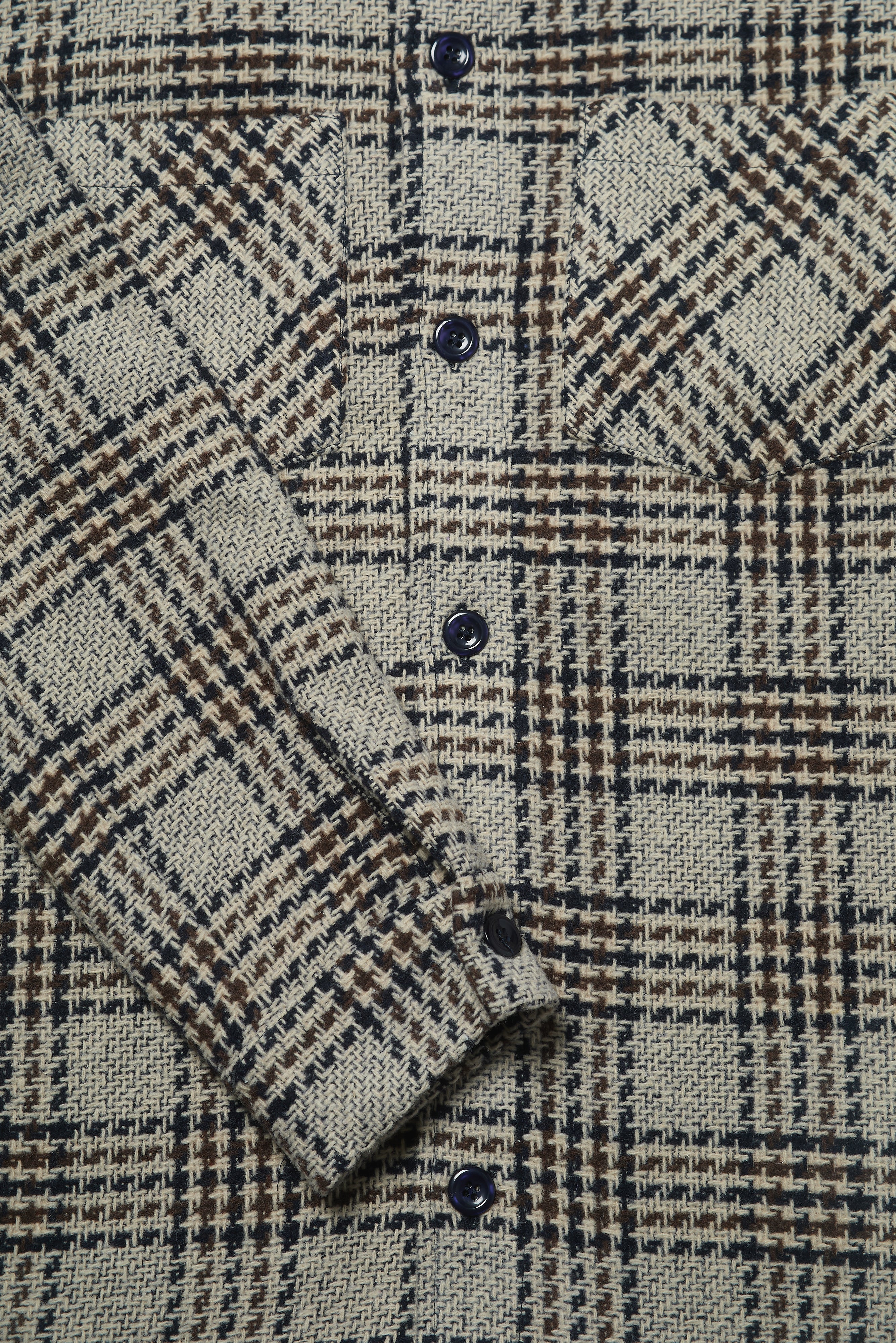 Bart Overshirt - Dogtooth Stone Brown Black - Wear London