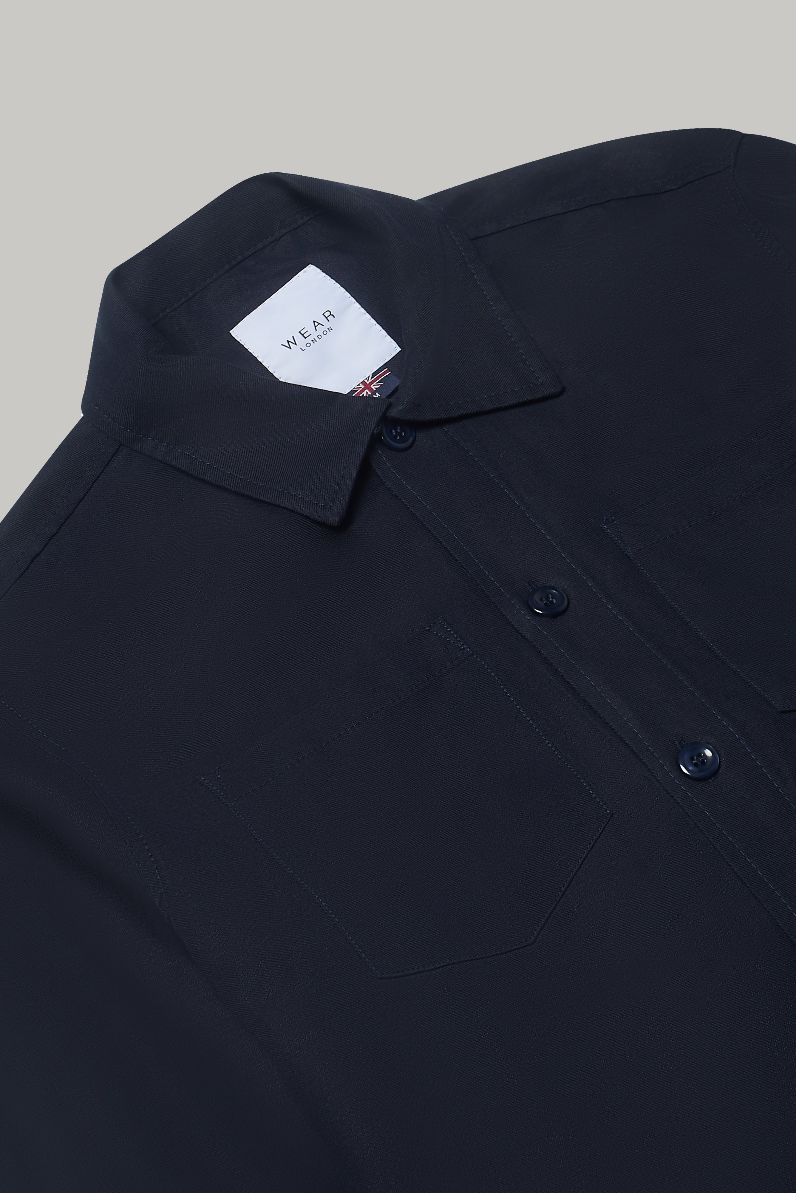 Turner Long Sleeve Shirt - Cotton Linen Navy - Wear London