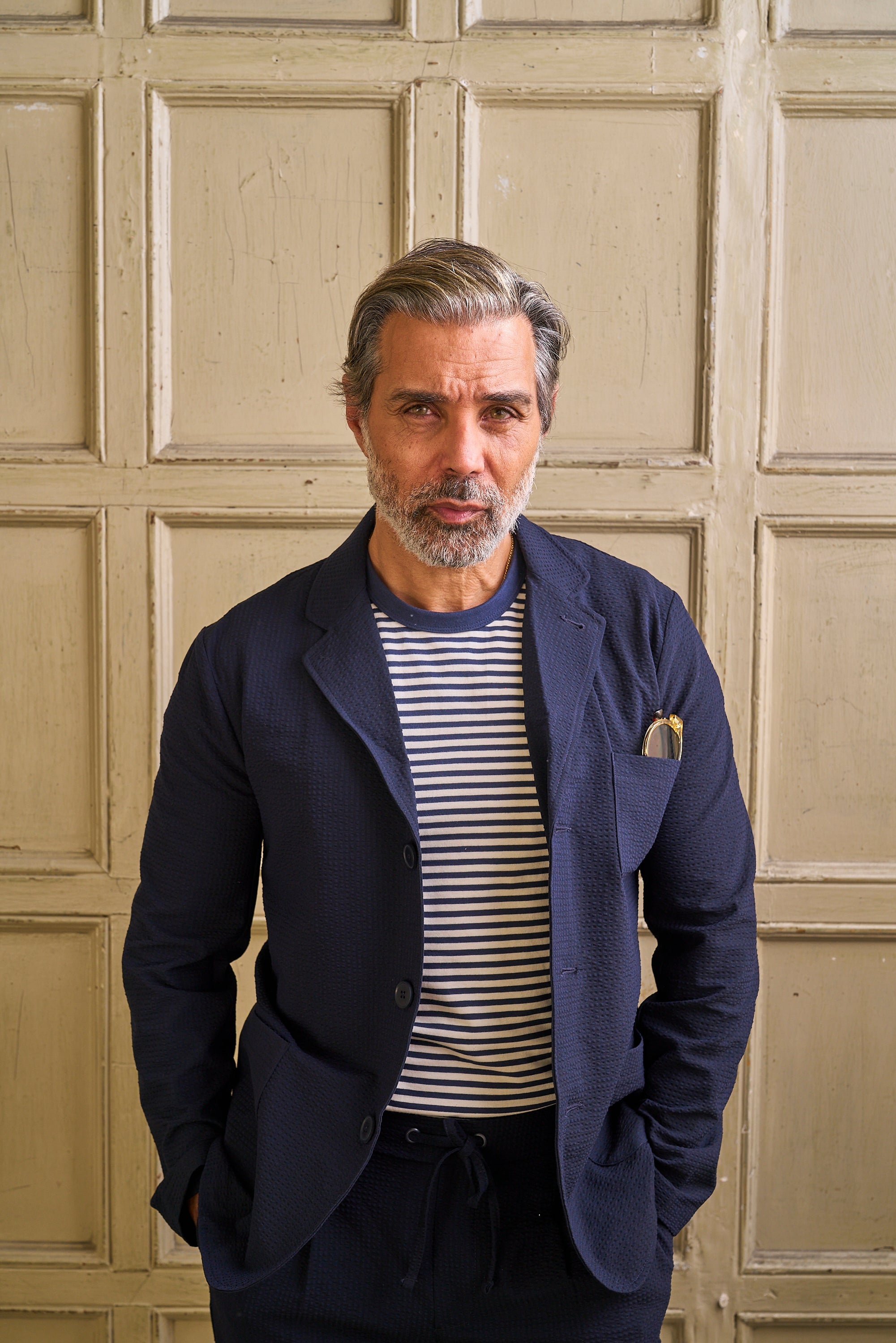 Gerard - Stripe T-Shirt - Off White Navy - Wear London