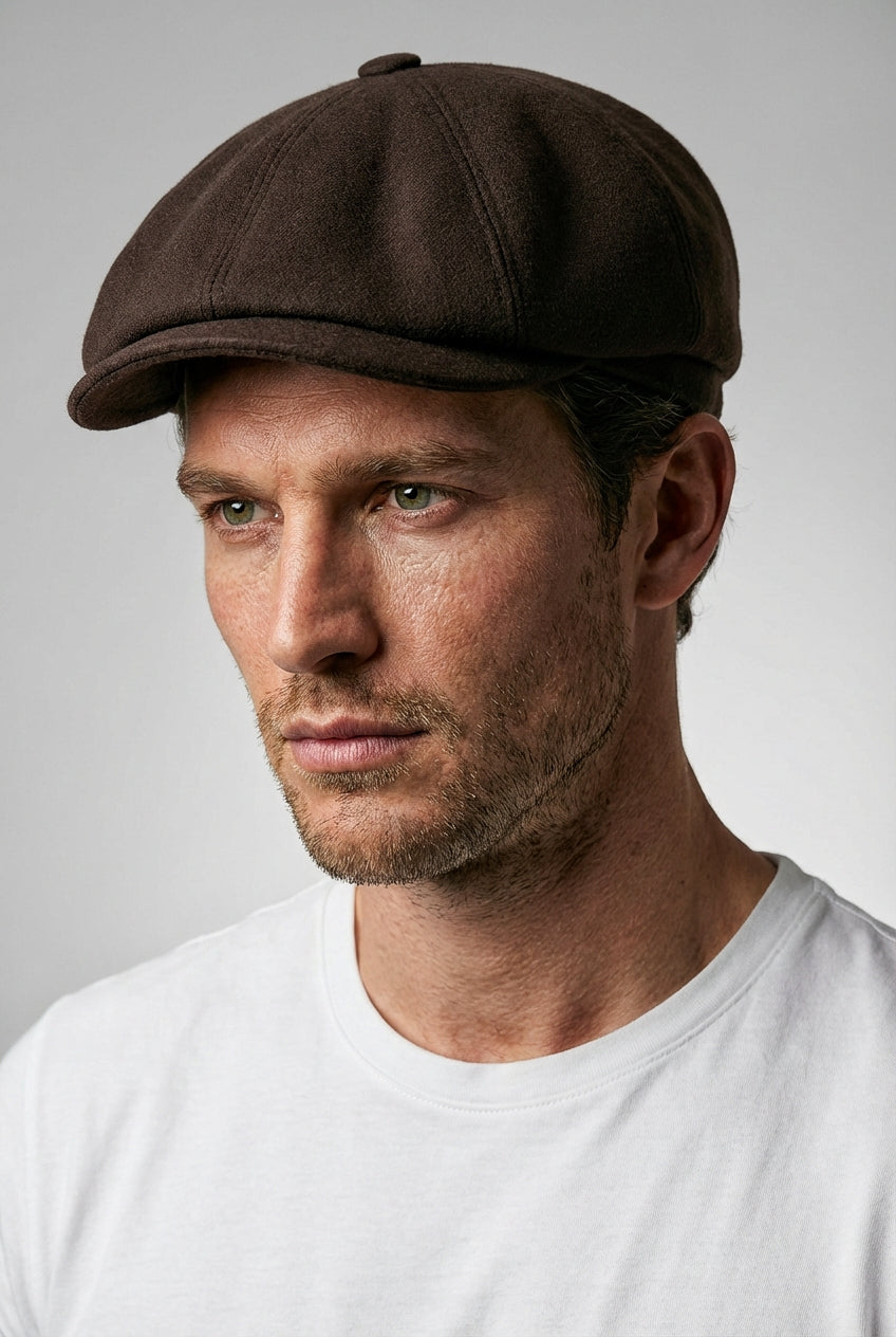 Baker Boy Hat - Chocolate Moleskin - Wear London