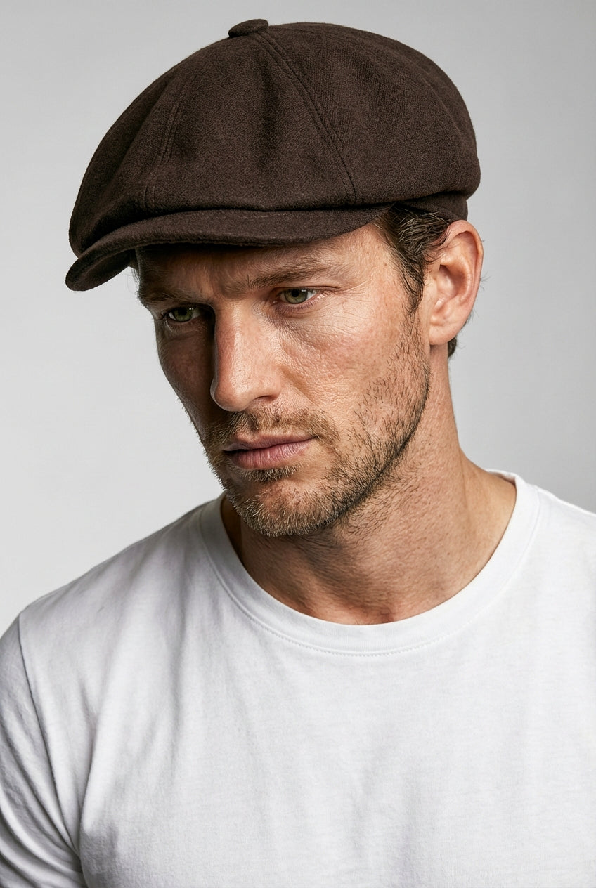 Baker Boy Hat - Chocolate Moleskin - Wear London