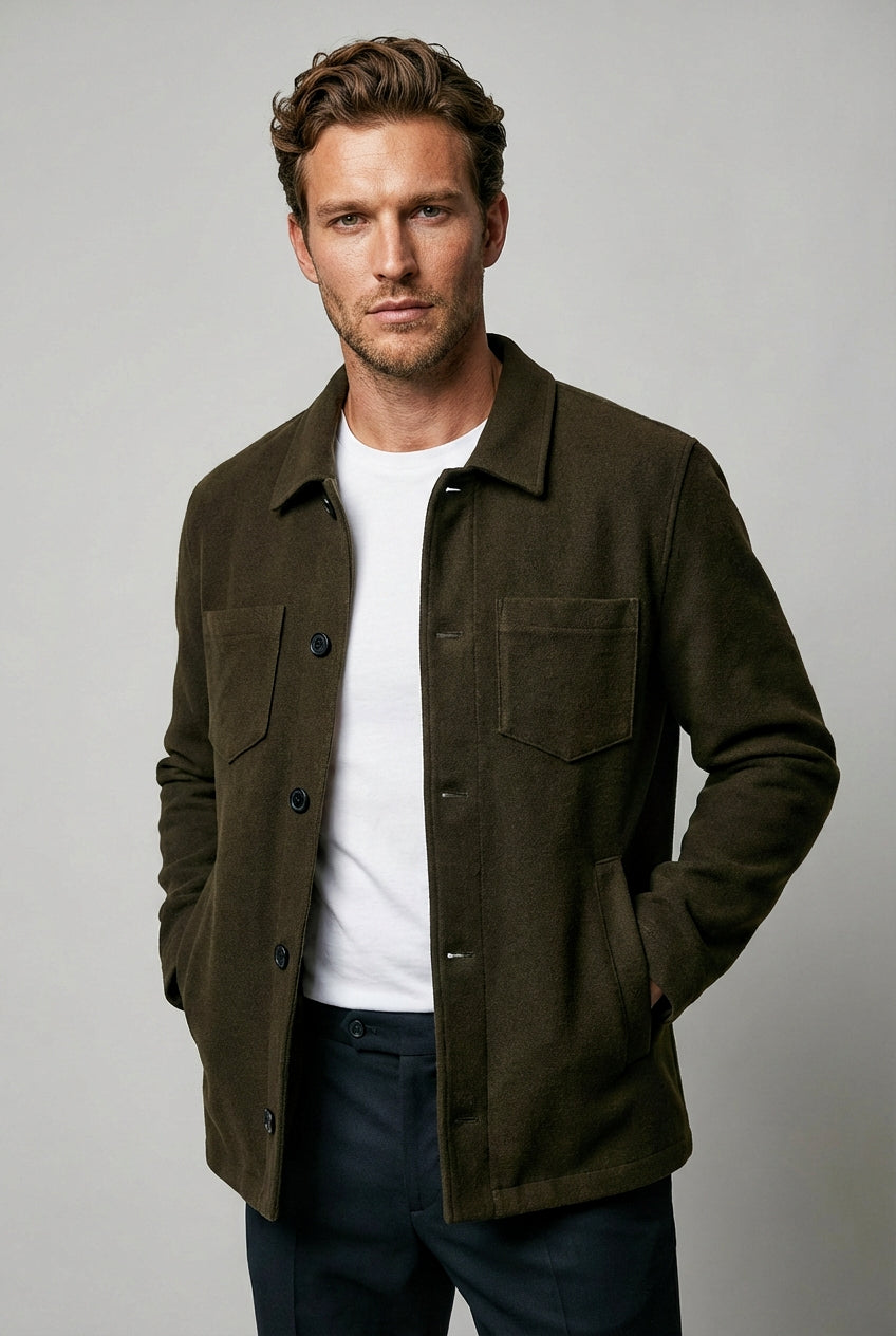 Southend Shacket Unlined - Olive Moleskin - Wear London