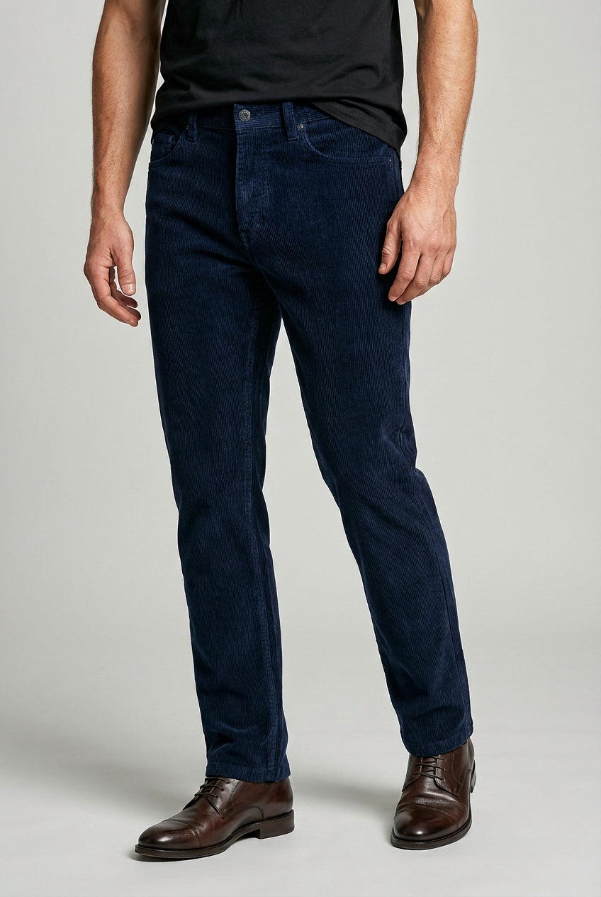 Whale Cord 5 Pocket Jean - Navy - Wear London