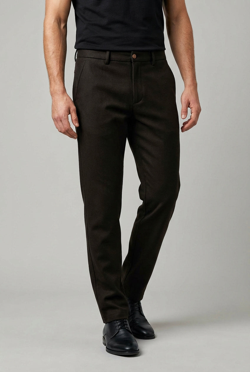 Buxton Trouser - Chocolate Flannel Positano - Wear London