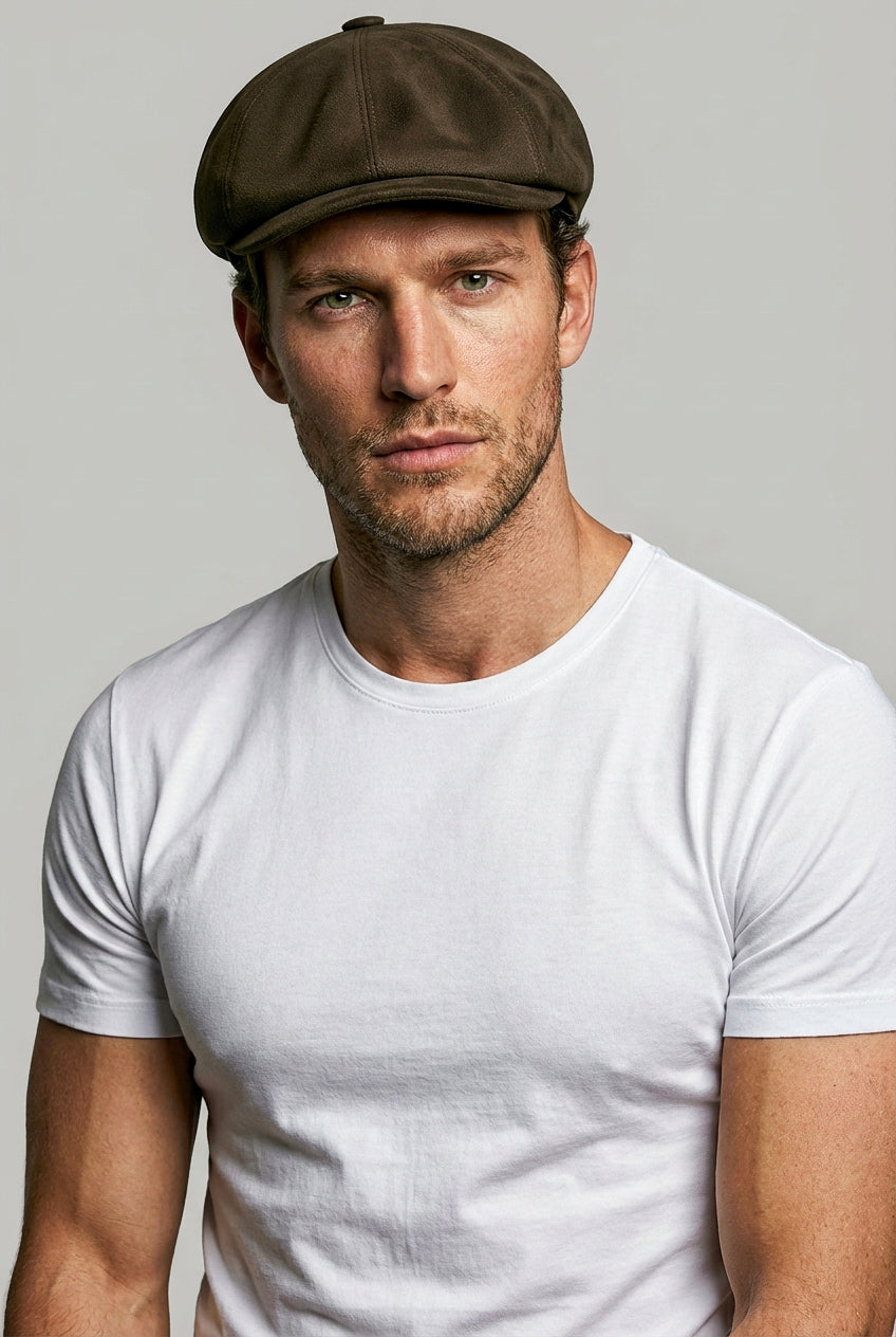 Baker Boy Hat - Olive Moleskin - Wear London