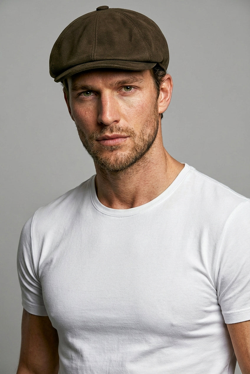 Baker Boy Hat - Olive Moleskin - Wear London
