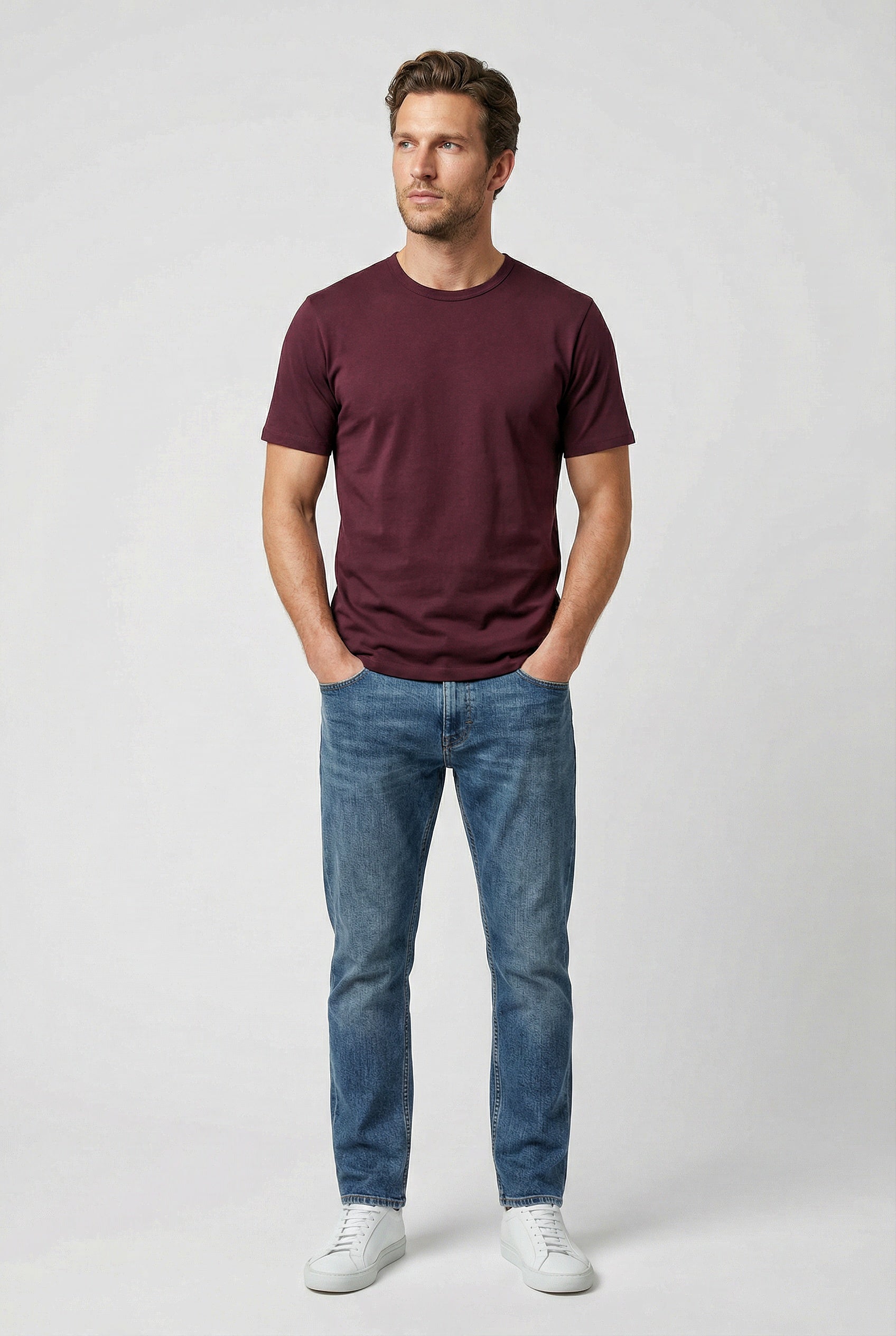 Trueman T-Shirt - Burgundy - Wear London
