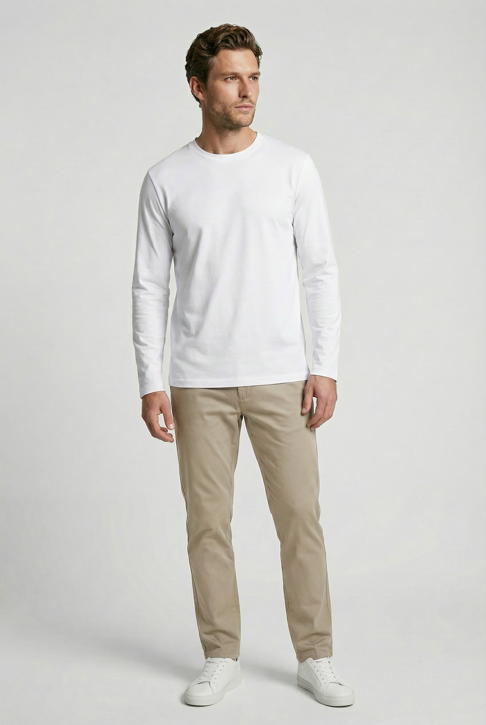 Bevis Long Sleeve Cotton t-shirt - White - Wear London