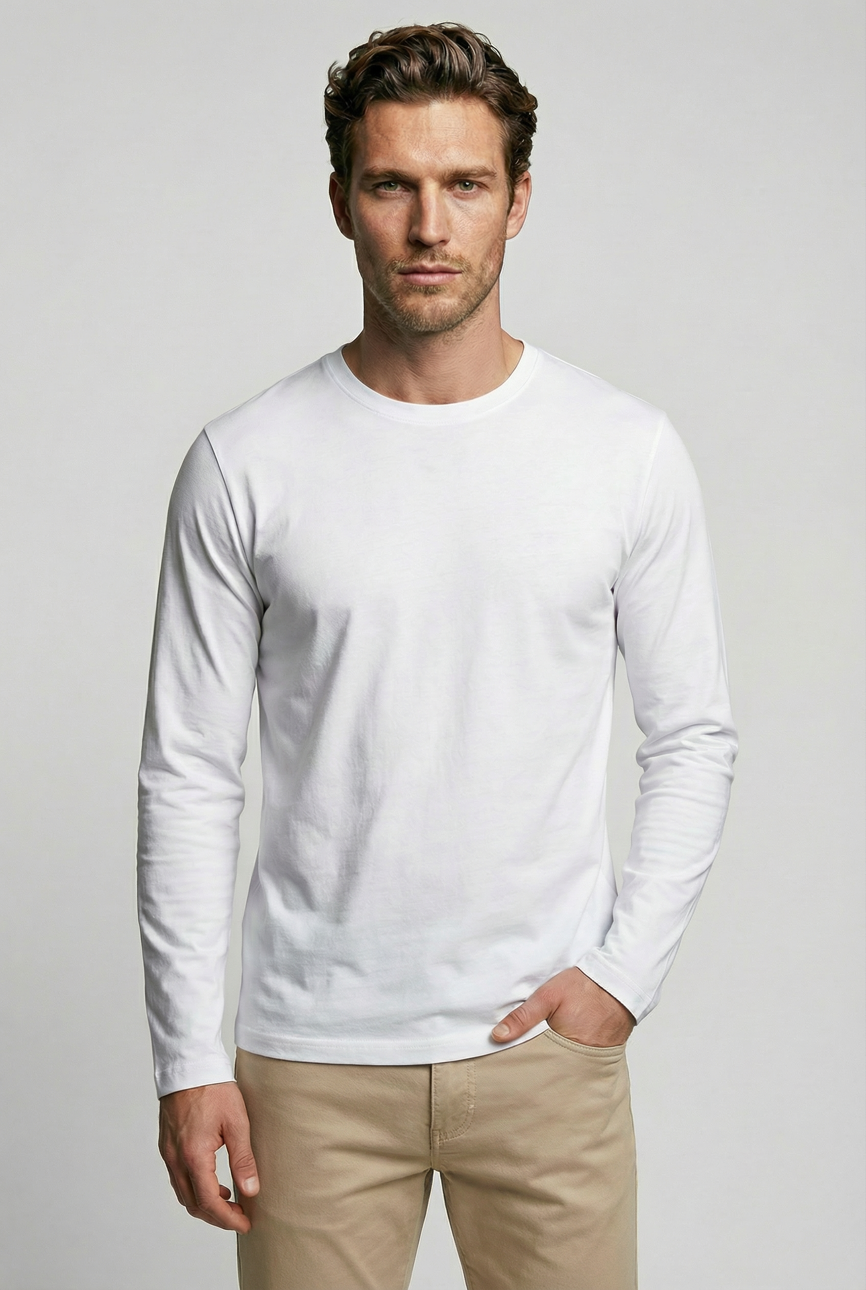 Bevis Long Sleeve Cotton t-shirt - White - Wear London