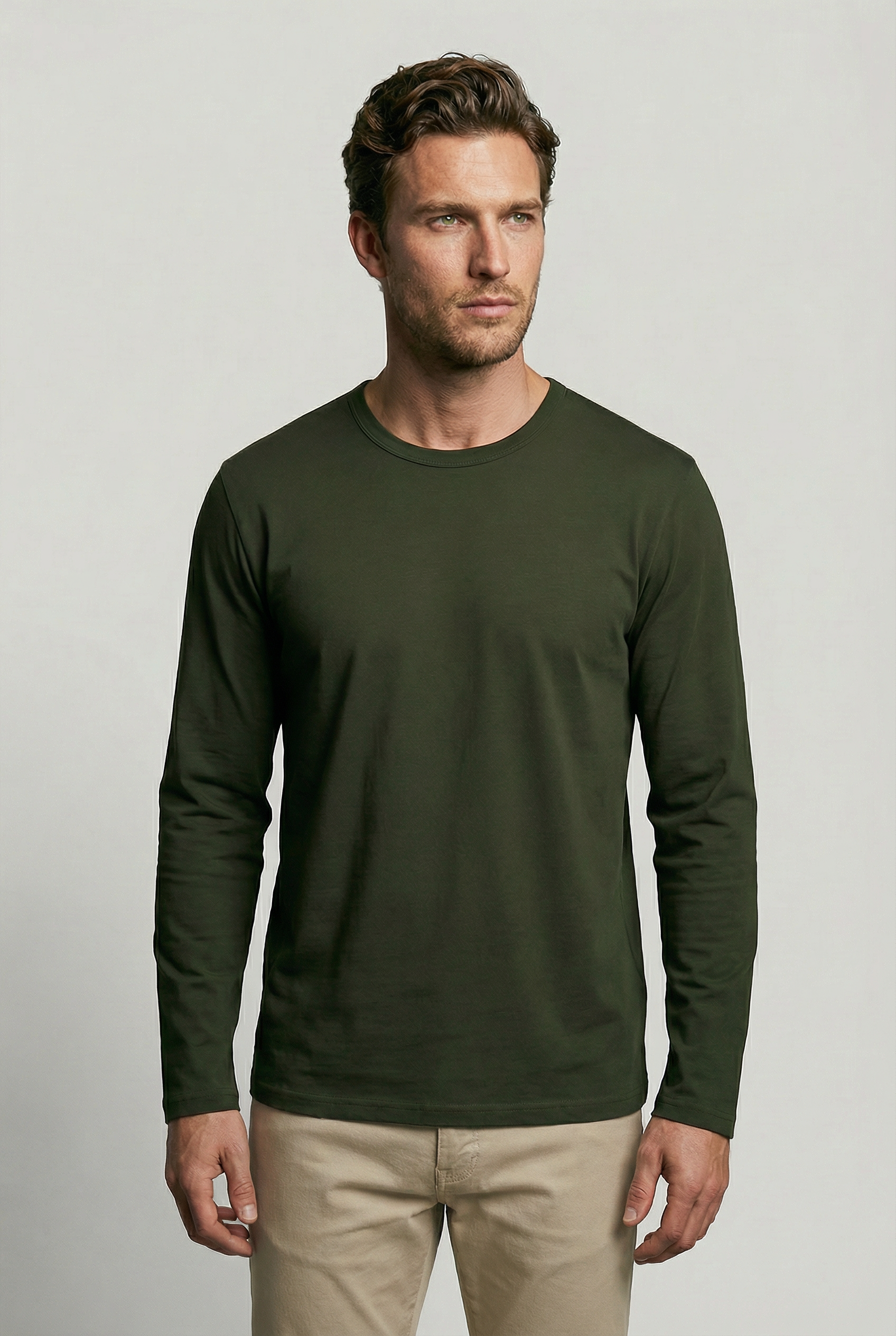 Bevis Long Sleeve Cotton T-shirt - Bottle - Wear London