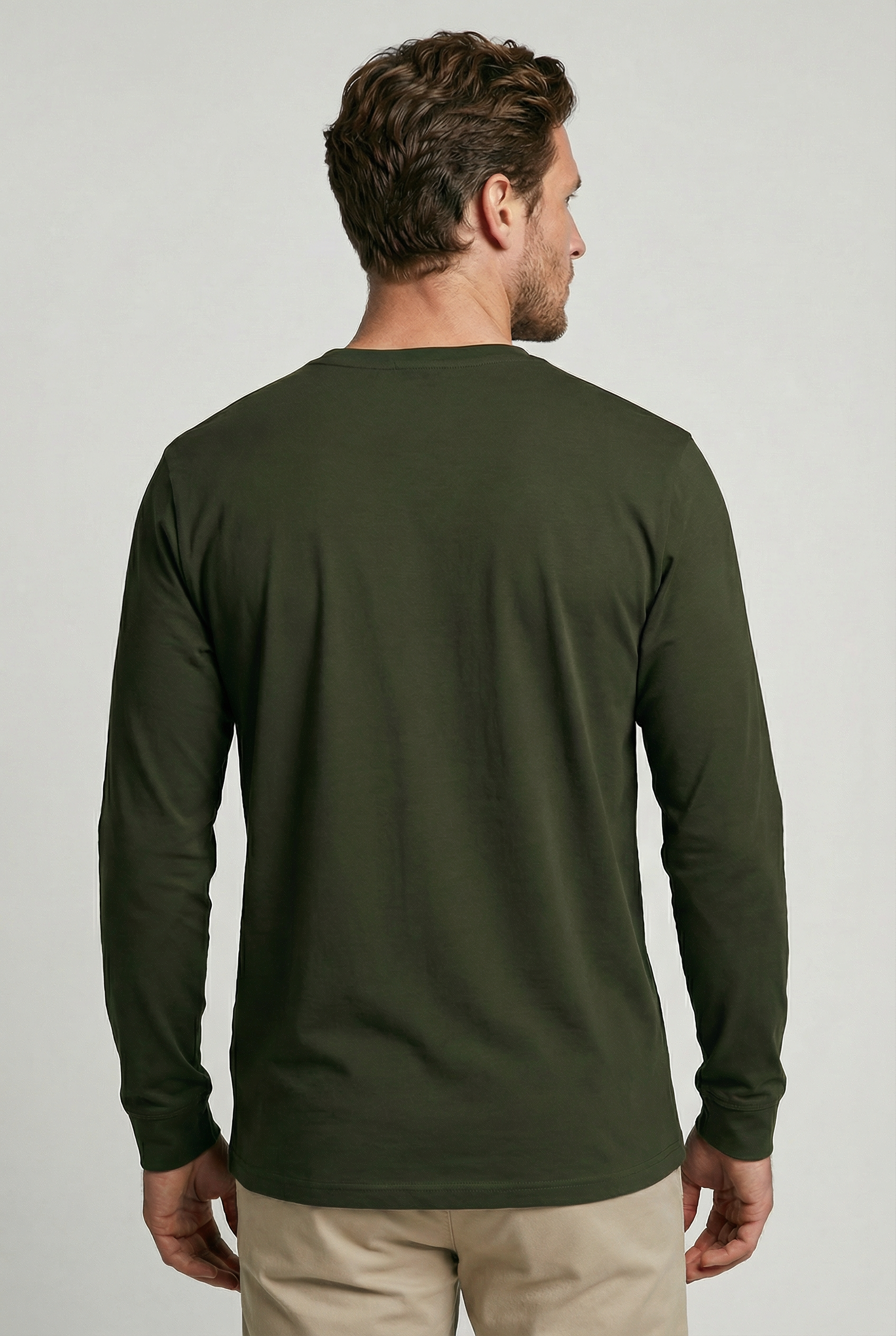 Bevis Long Sleeve Cotton T-shirt - Bottle - Wear London