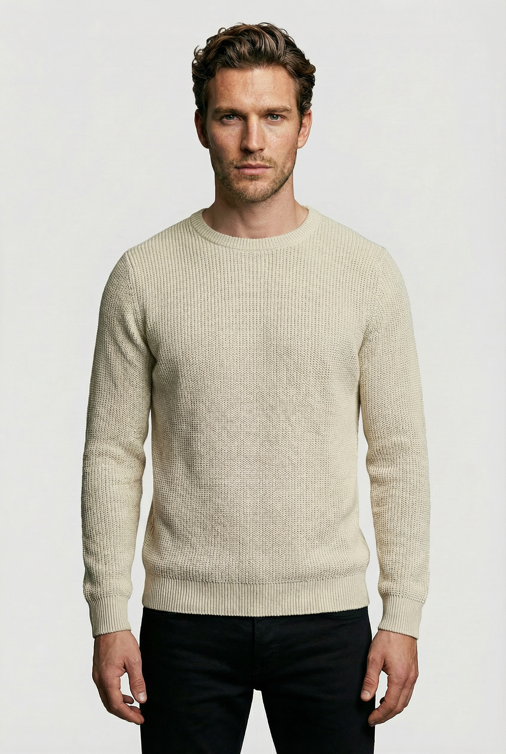 J Hailey Crew Knit - Putty - Wear London