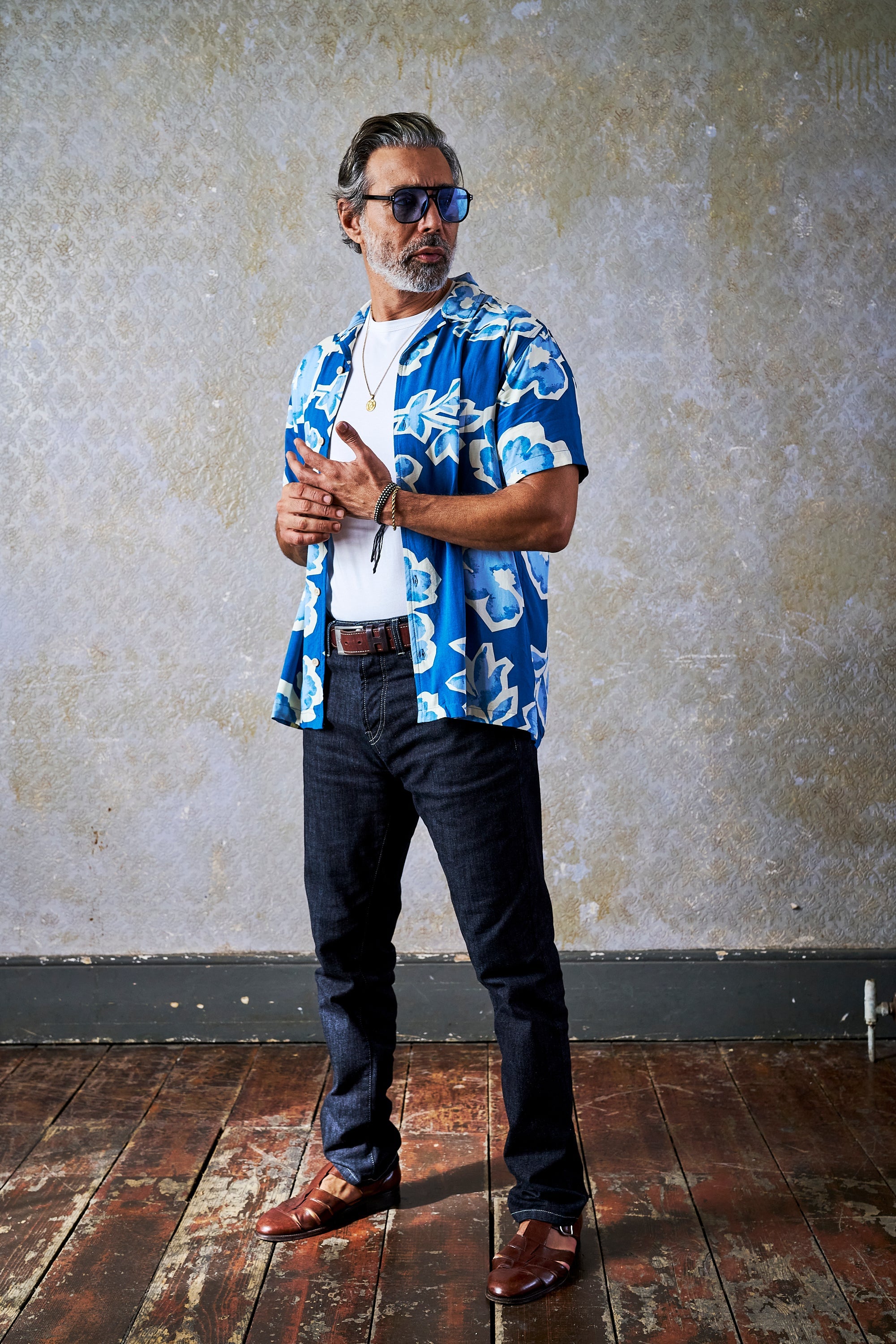 Dano Short Sleeve Shirt - Sky Flower - Wear London