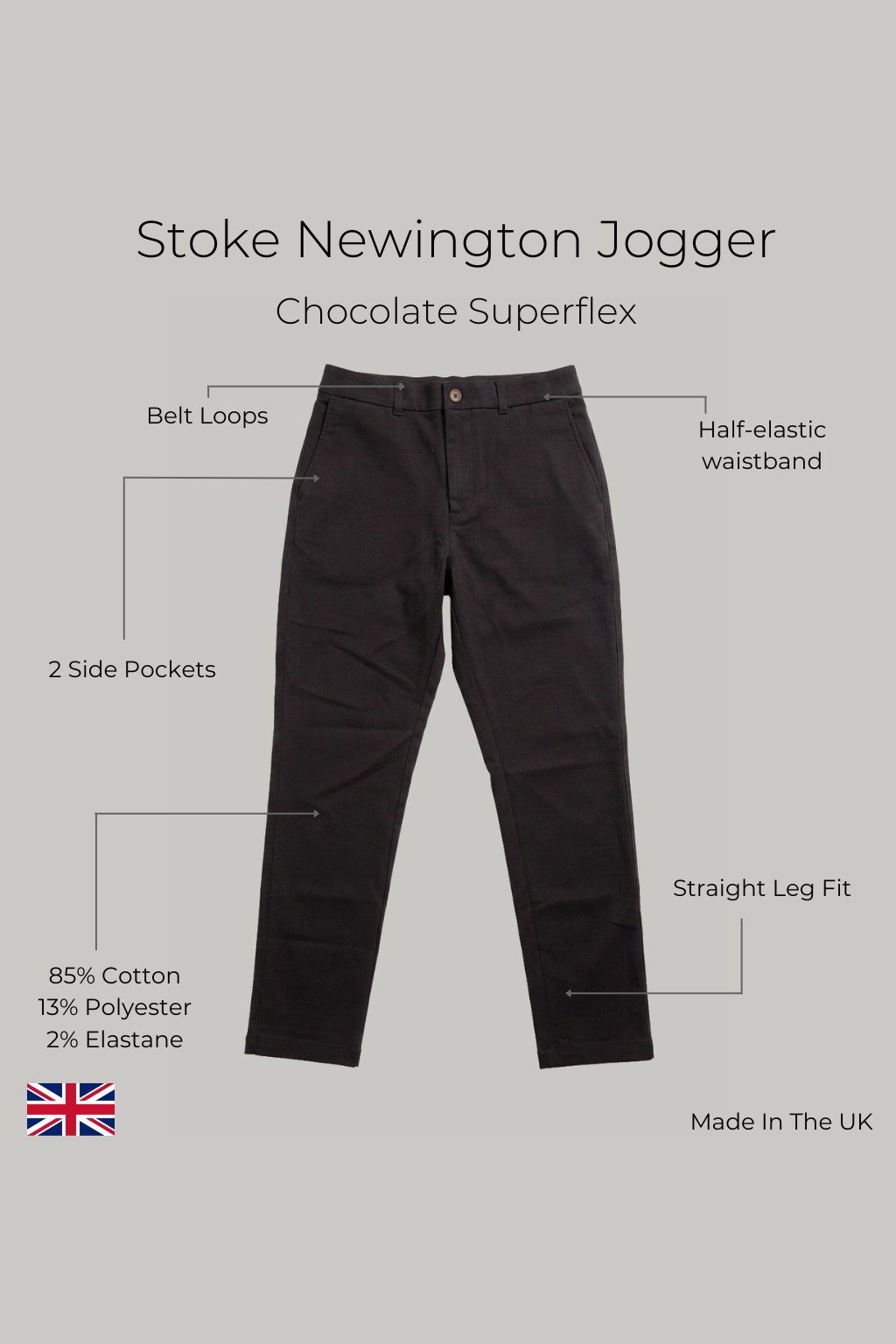 Stoke Newington Joggers - Chocolate Superflex - Wear London