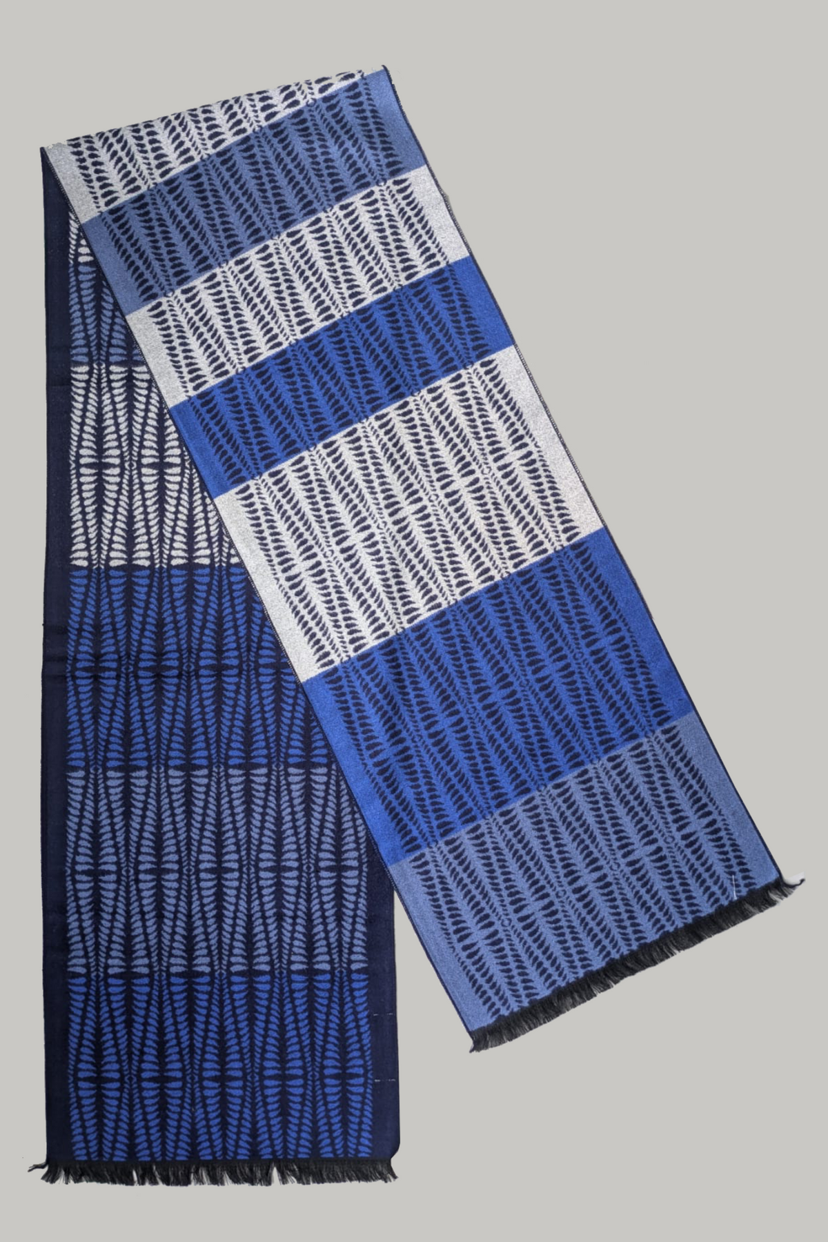 Scarf - Navy Sky Criss Cross - Wear London