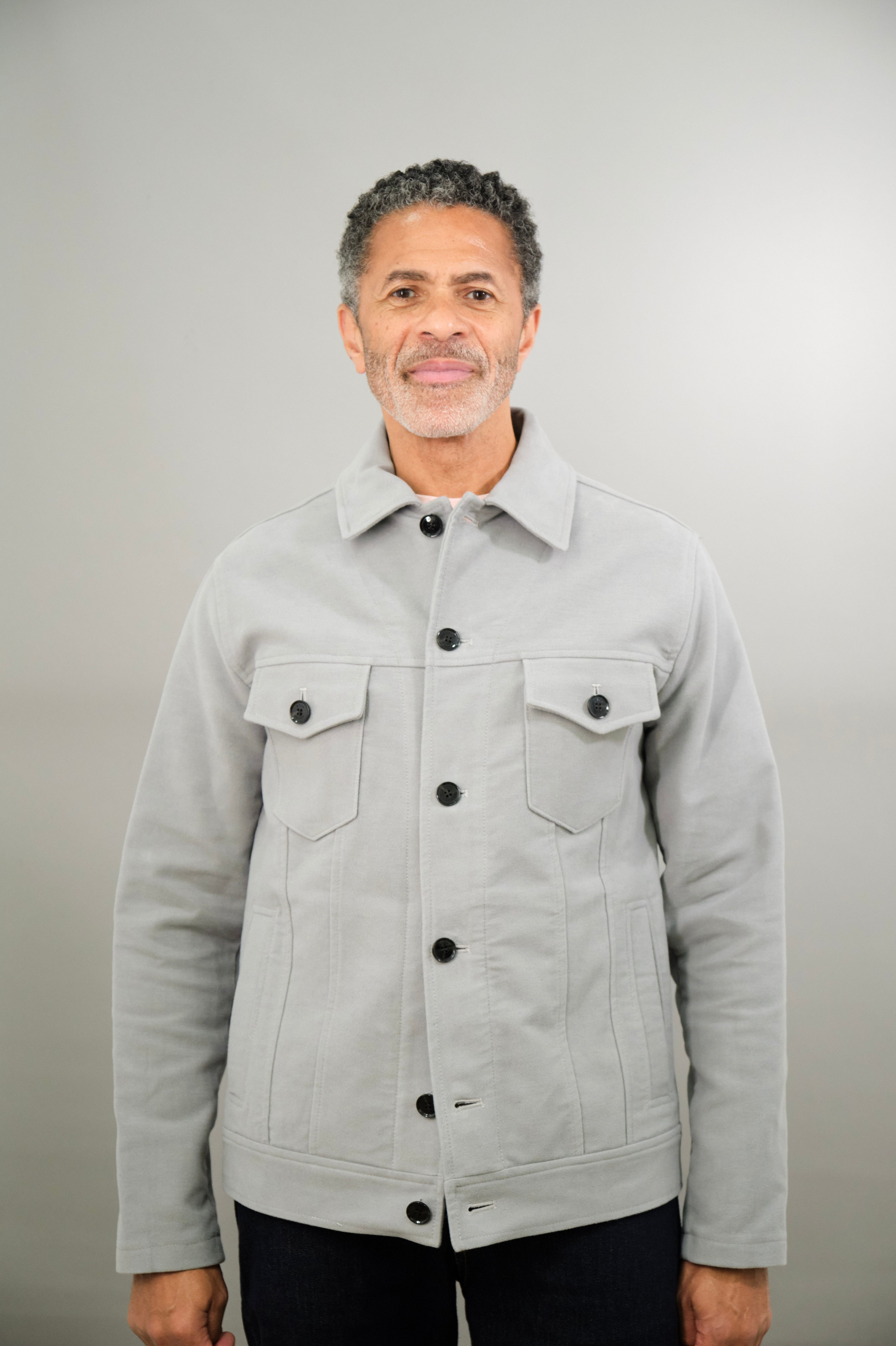 Vinny Western Jacket - Light Grey Moleskin - Wear London