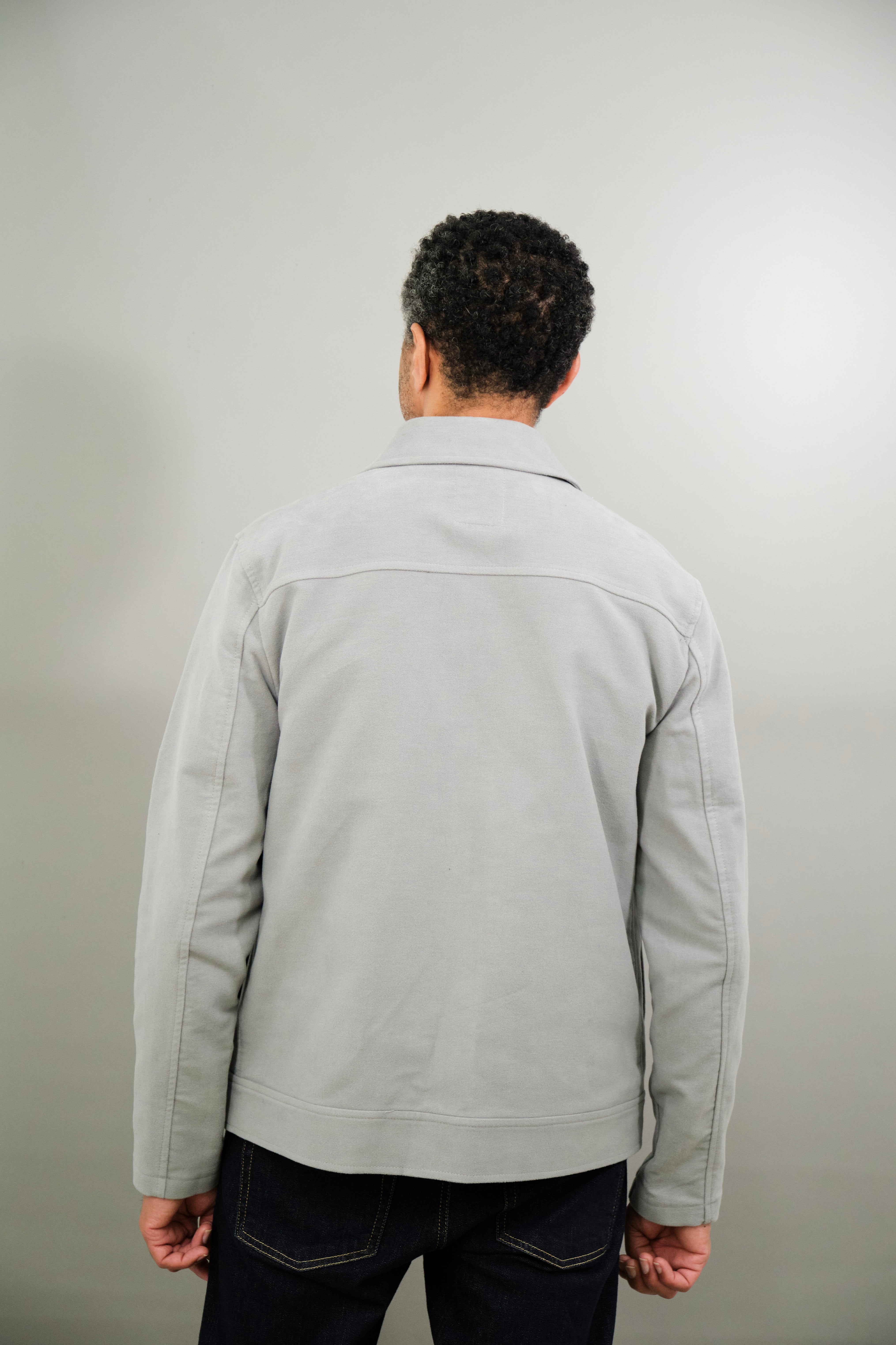 Vinny Western Jacket - Light Grey Moleskin - Wear London