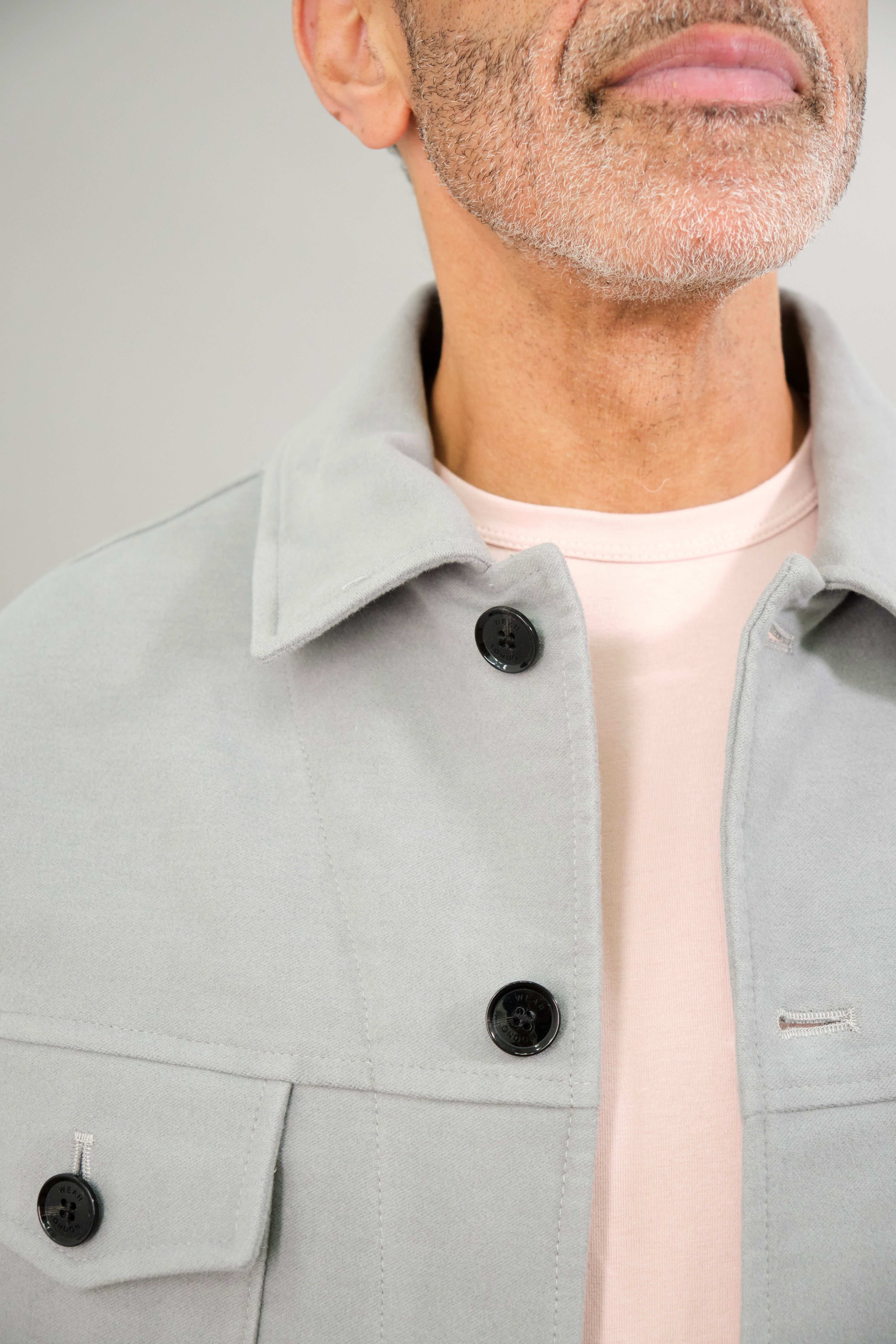 Vinny Western Jacket - Light Grey Moleskin - Wear London