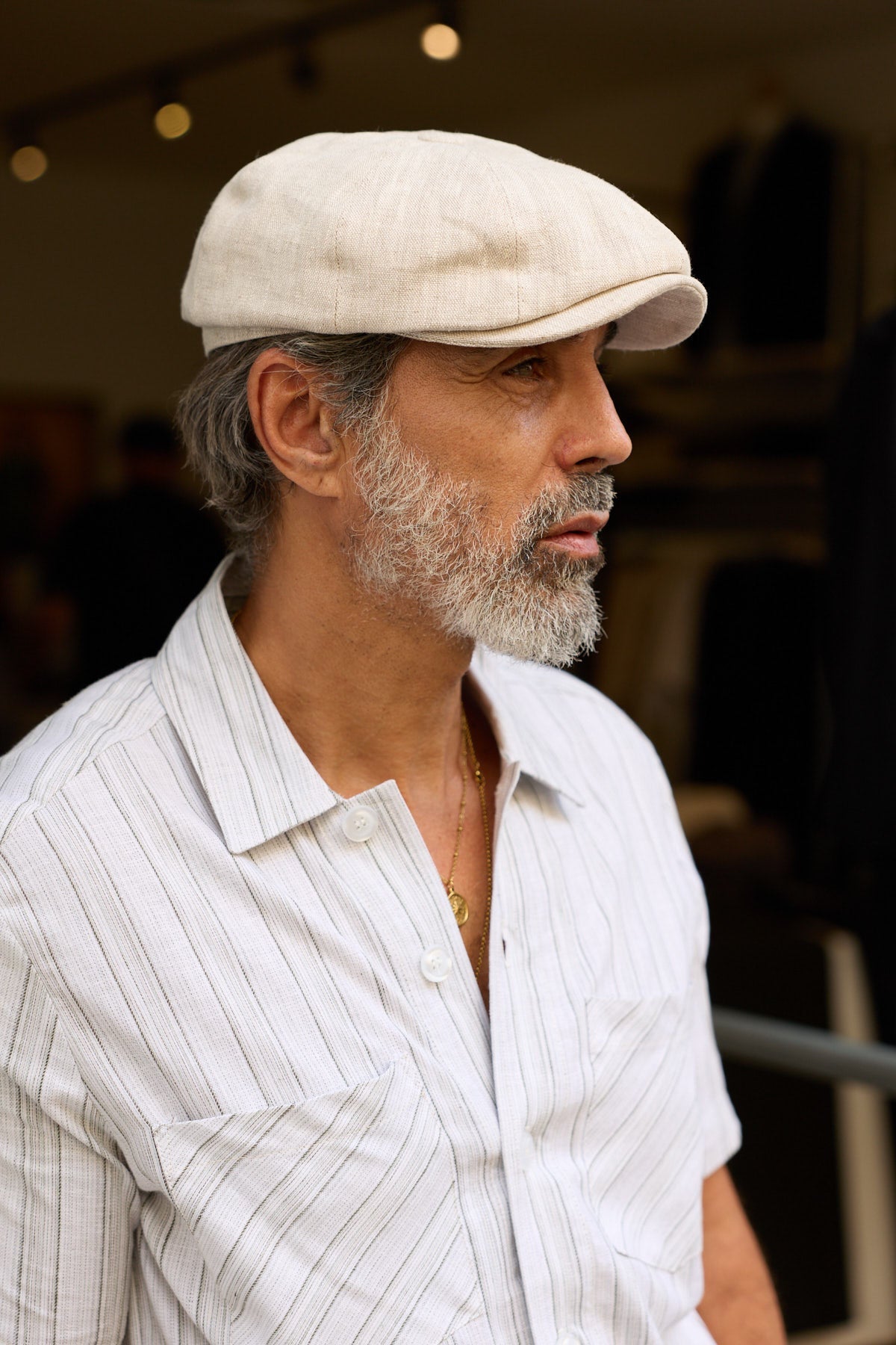 Baker Boy Hat - Stone Linen - Wear London