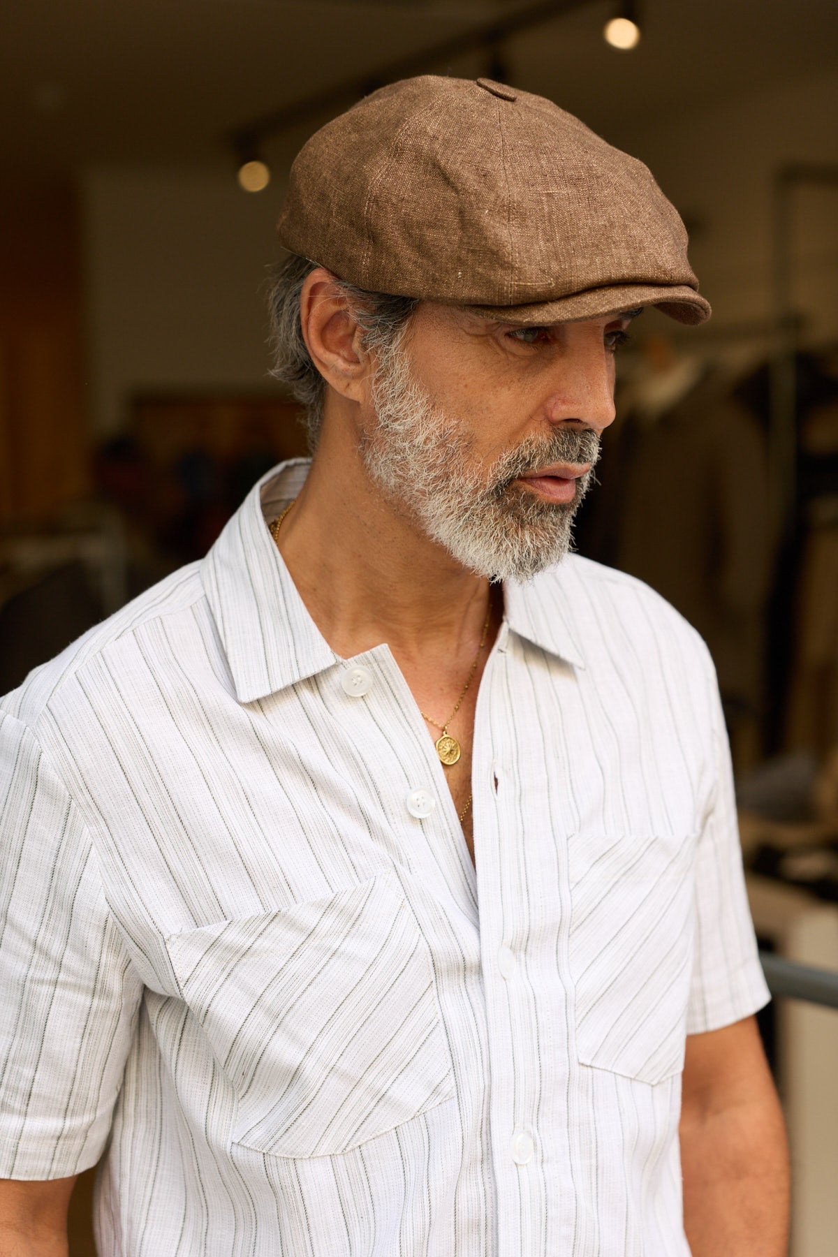 Baker Boy Hat - Chocolate Linen - Wear London