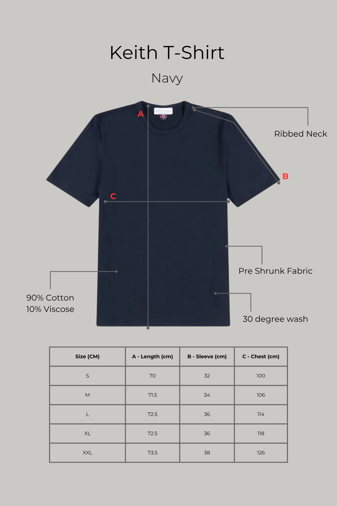 Keith - T-Shirt - Navy - Wear London