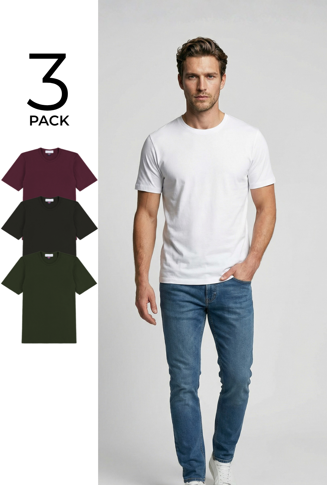 Trueman T-shirt - Regular Fit - 3 Pack - Wear London