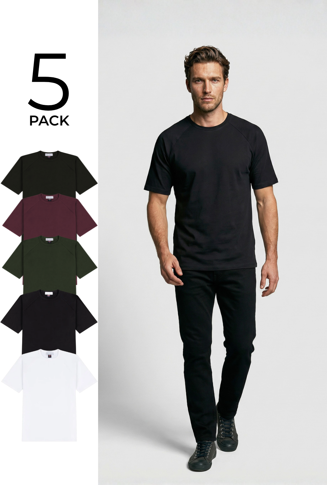 Hoxton T-shirt - Muscle Fit - 5 Pack - Wear London