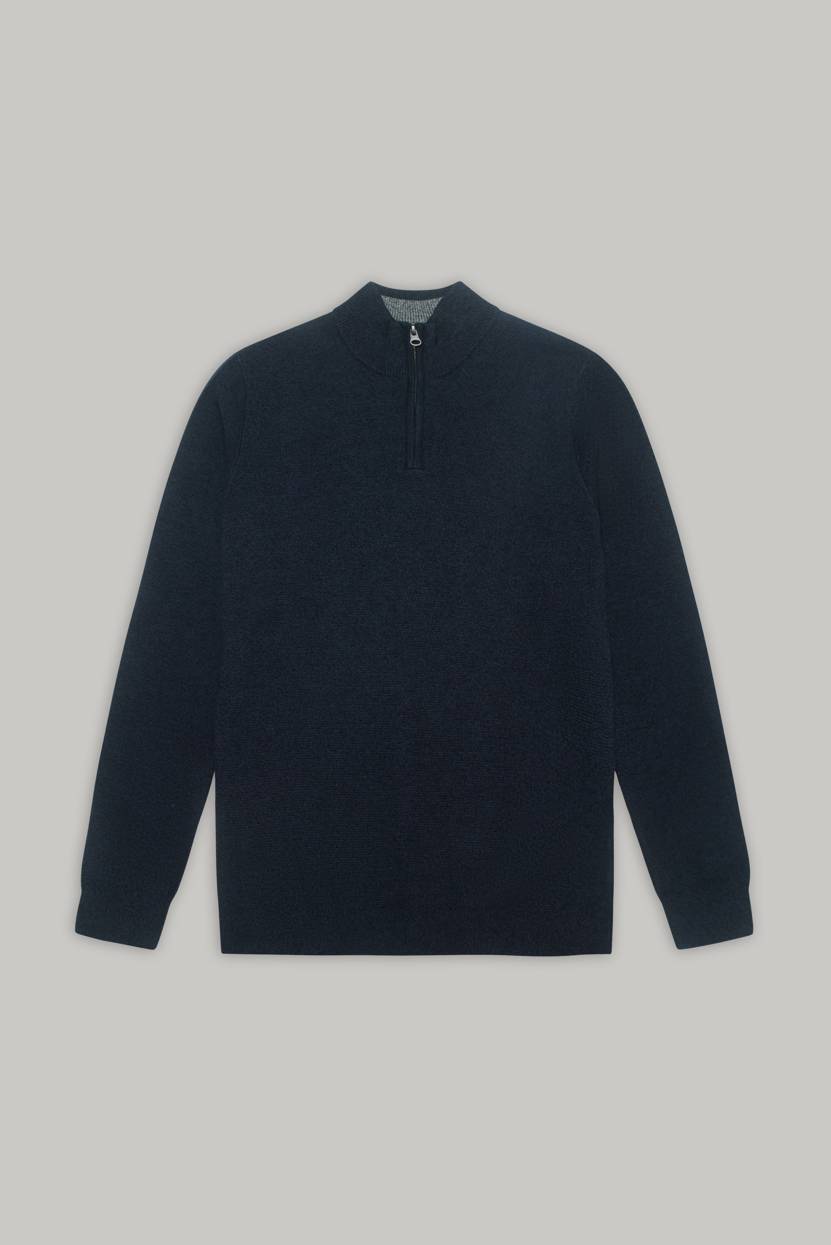 J Jimmy Quarter Zip - Black Indigo - Wear London