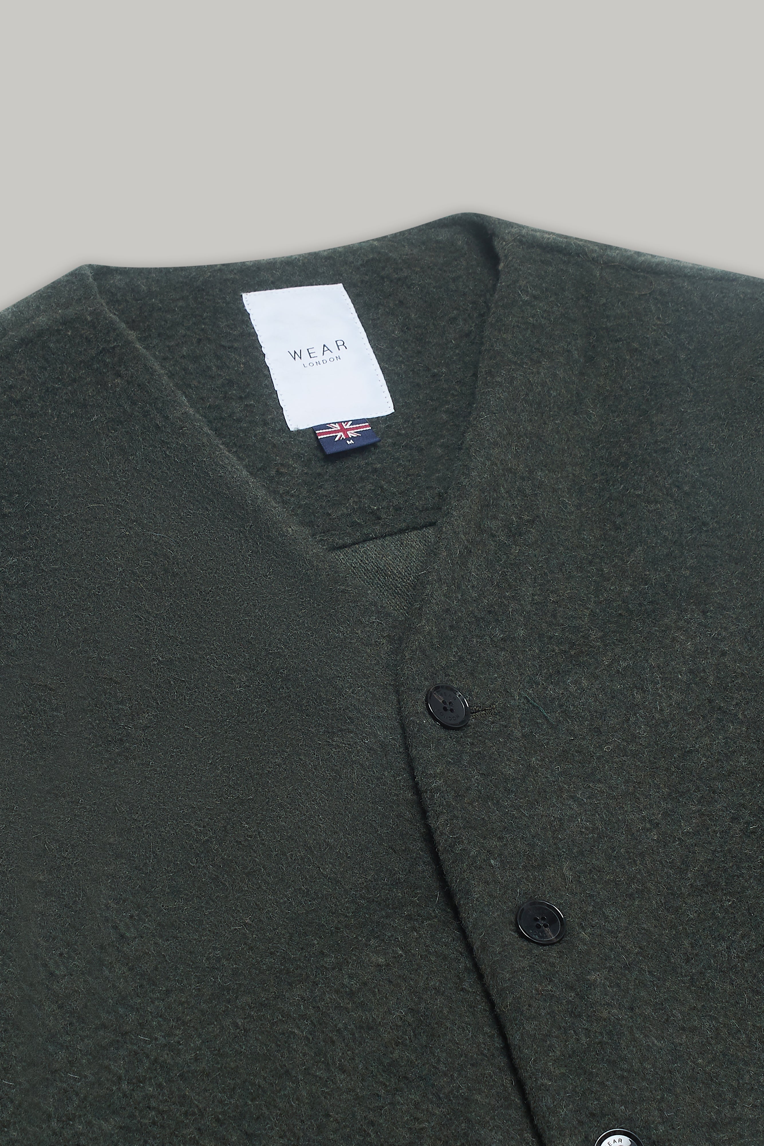 Fleming V-Neck Shacket - Olive Casentino Wool - Wear London