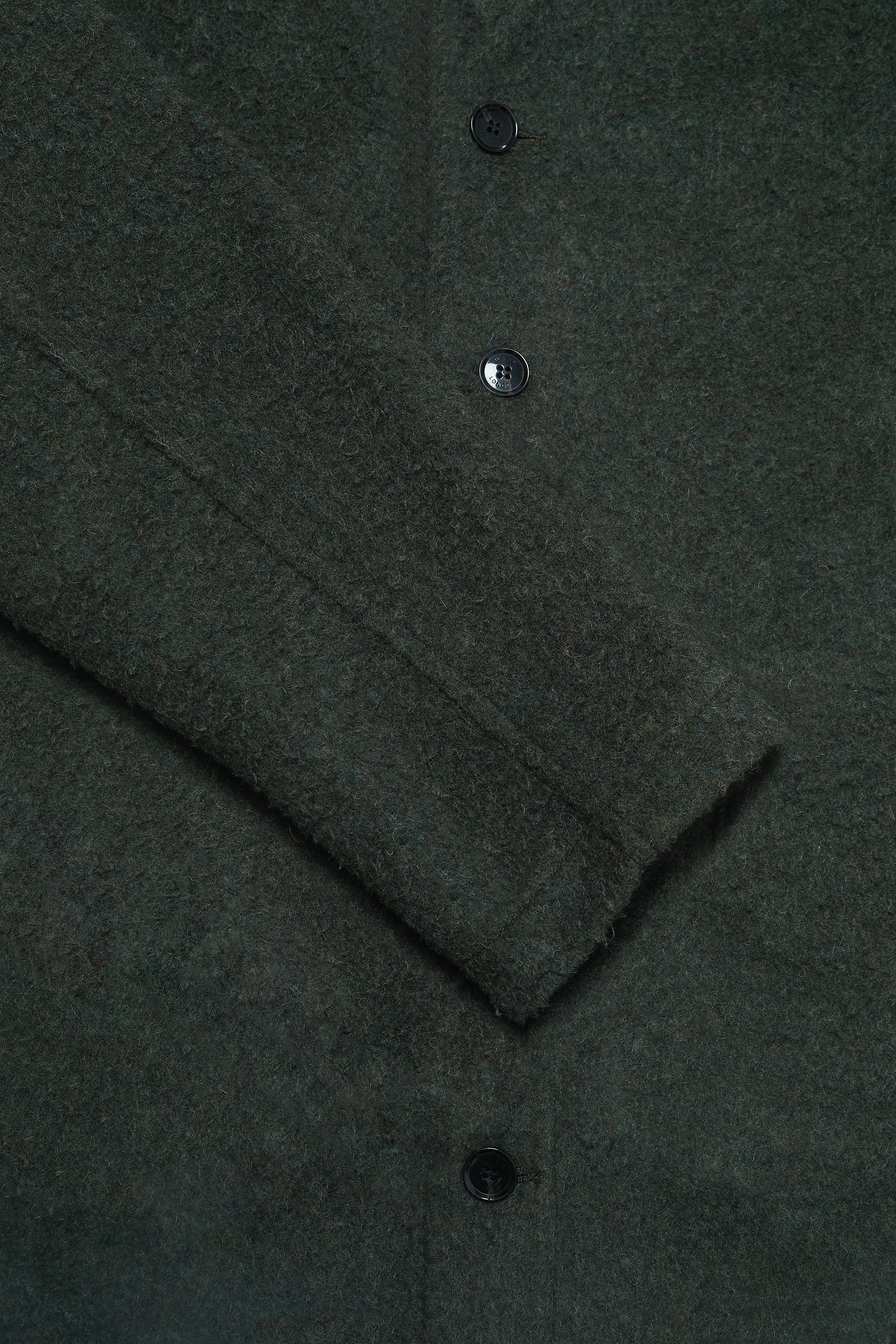 Fleming V-Neck Shacket - Olive Casentino Wool - Wear London