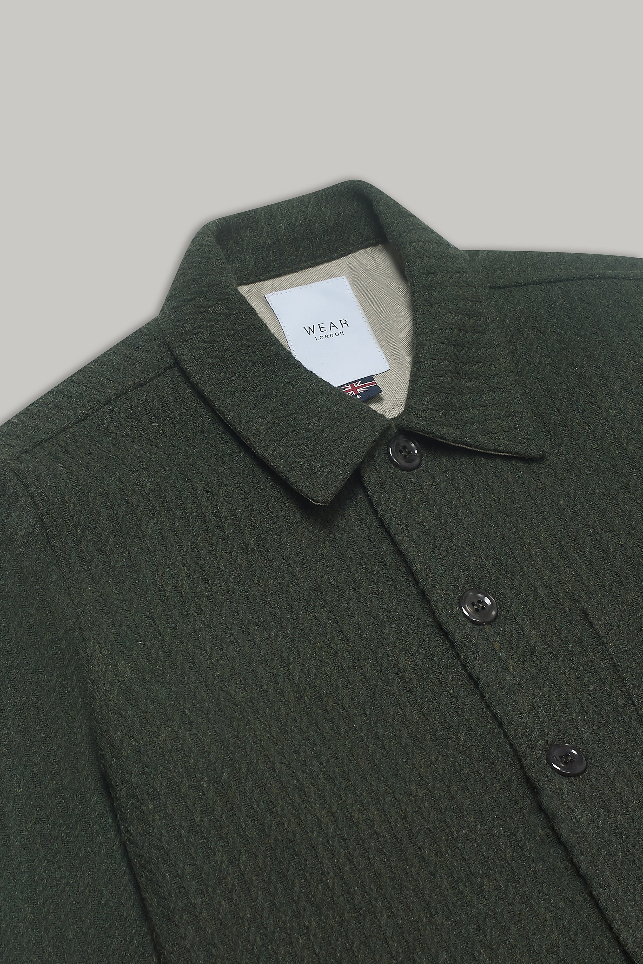 Theydon Overshirt - Olive Waffle - Wear London