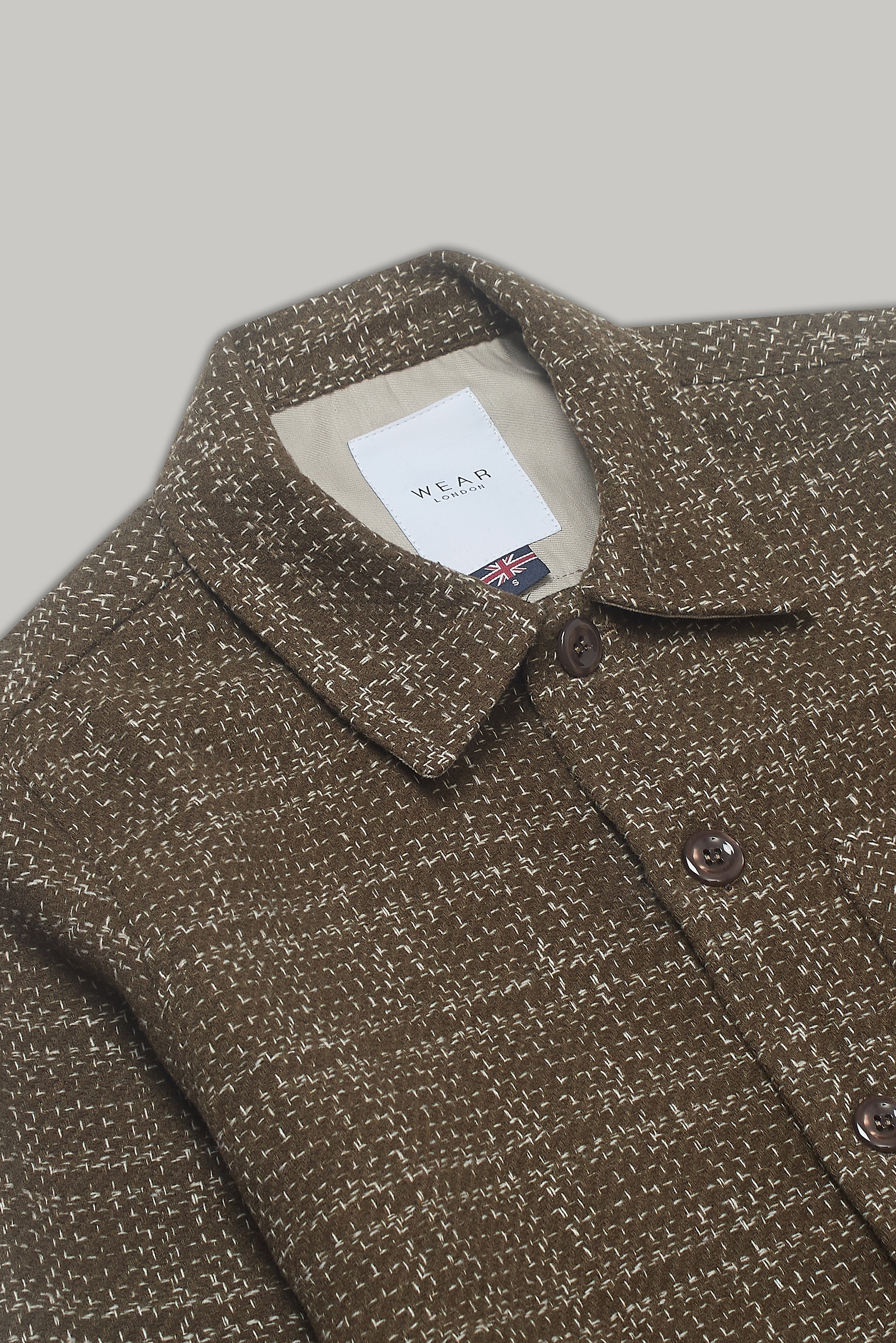 Theydon Frame Overshirt - Mocha / Ecru - Wear London