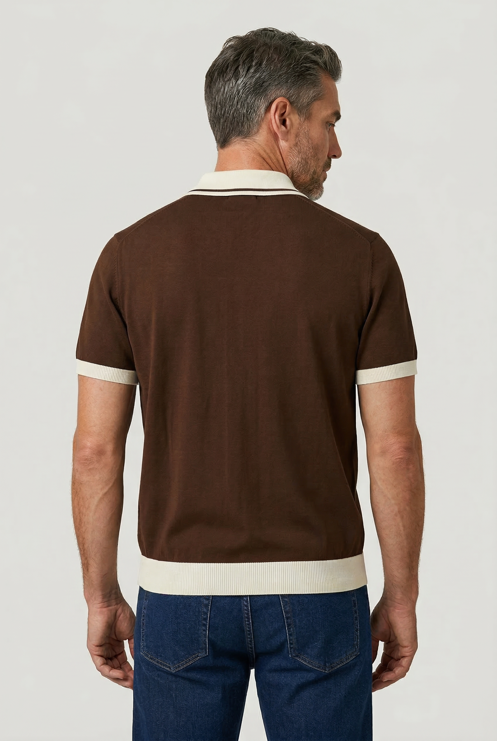 Camden - Plain Polo Knitwear - Chocolate Ecru - Wear London