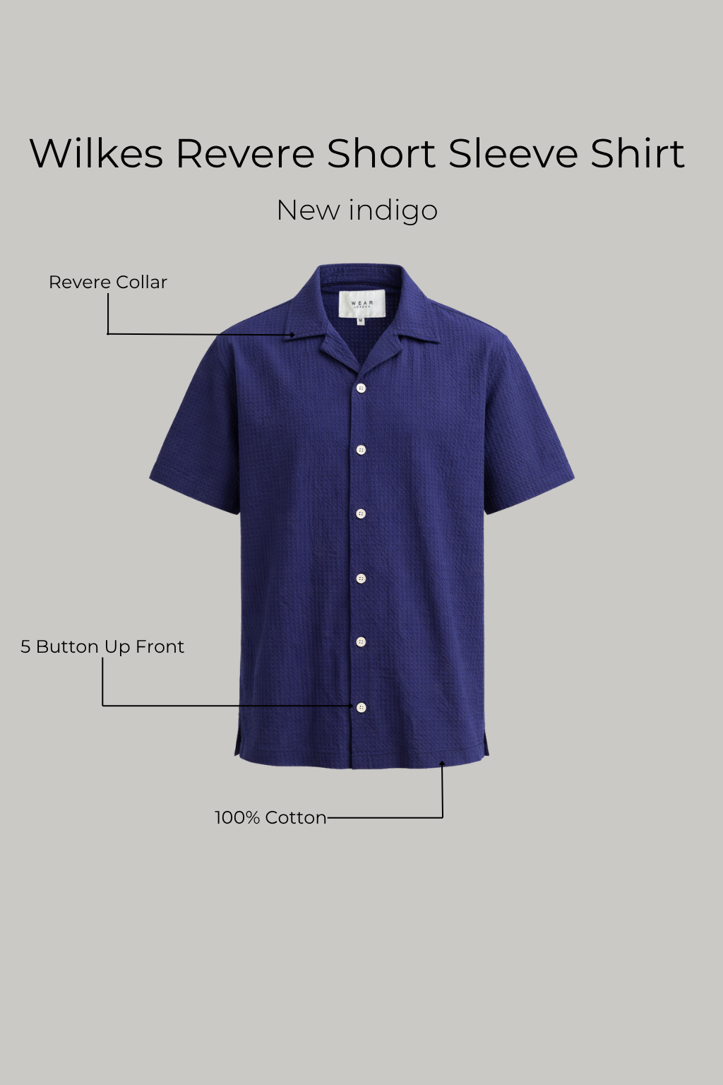 Wilkes Revere Short Sleeve Shirt - New indigo - Wear London
