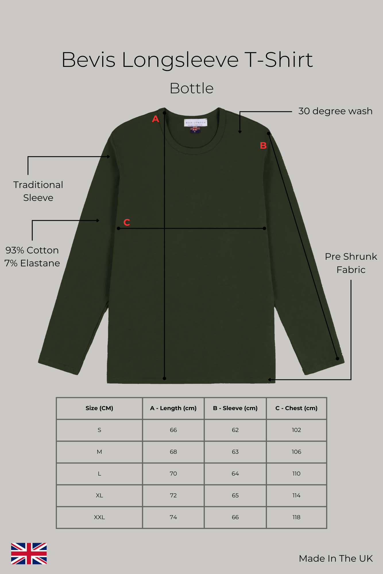 Bevis Long Sleeve Cotton T-shirt - Bottle - Wear London