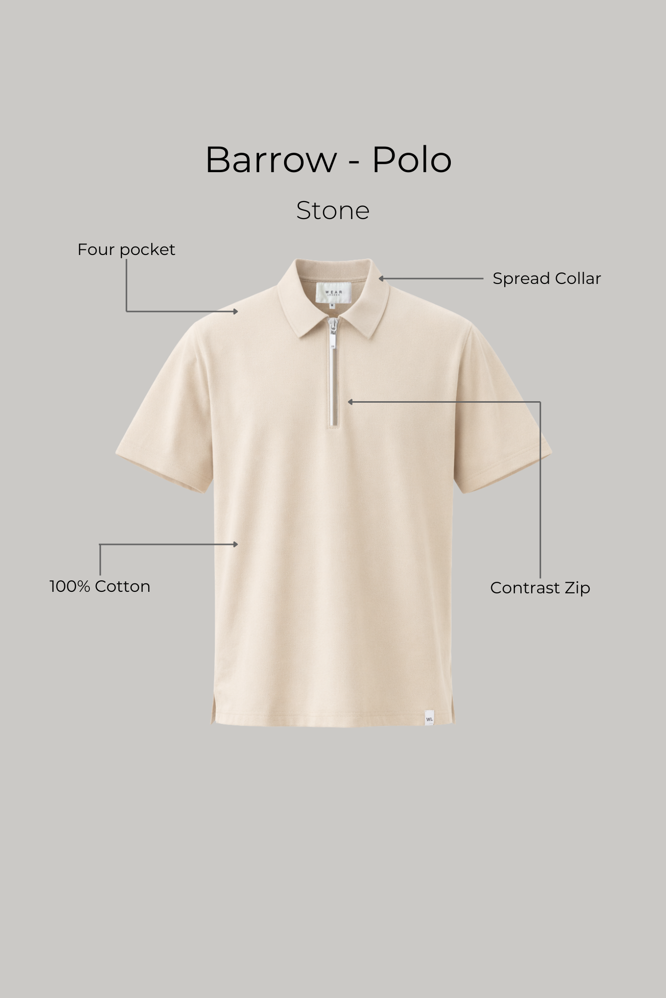 Barrow - Polo - Stone - Wear London