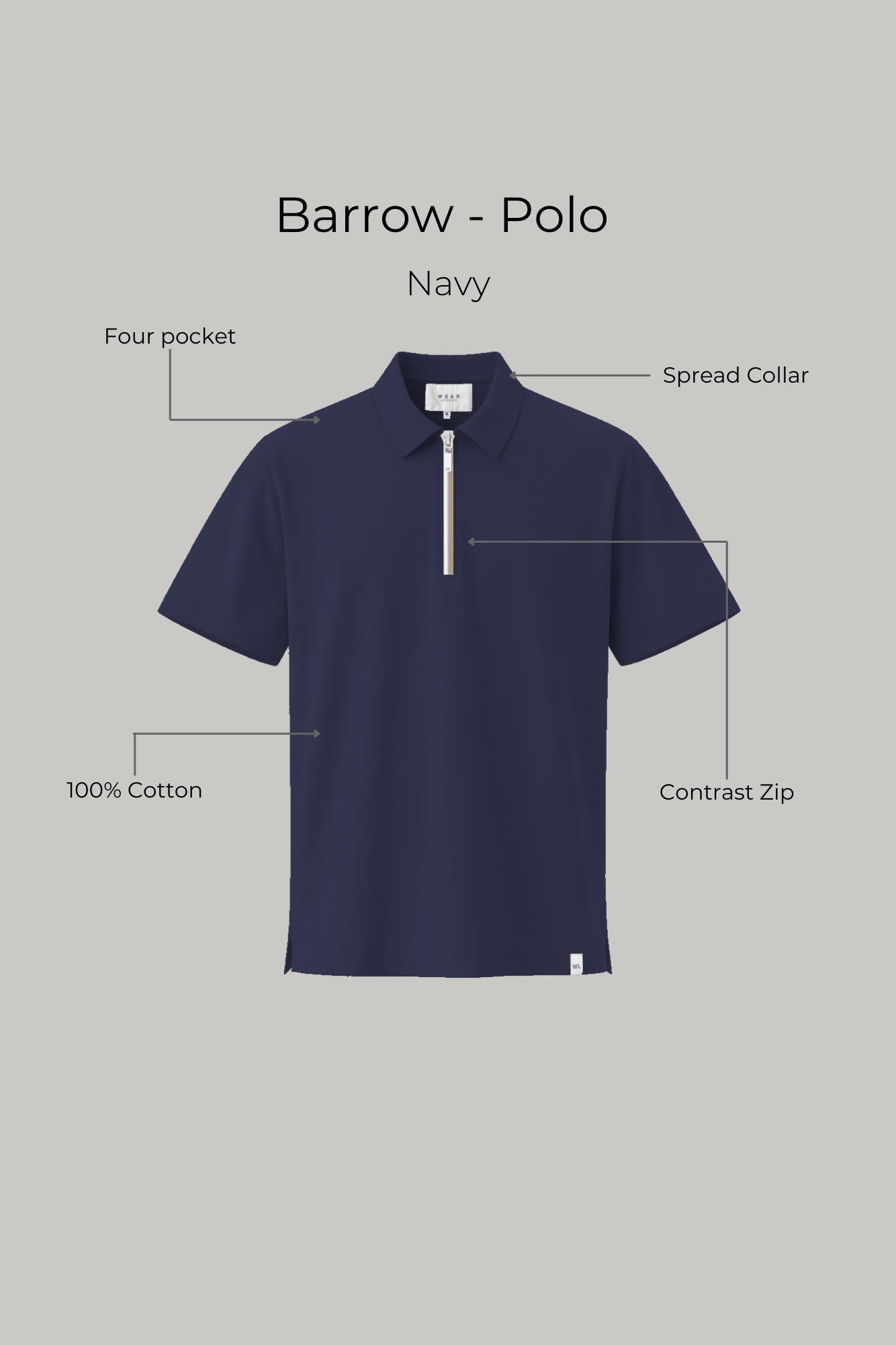 Barrow - Polo - Navy - Wear London