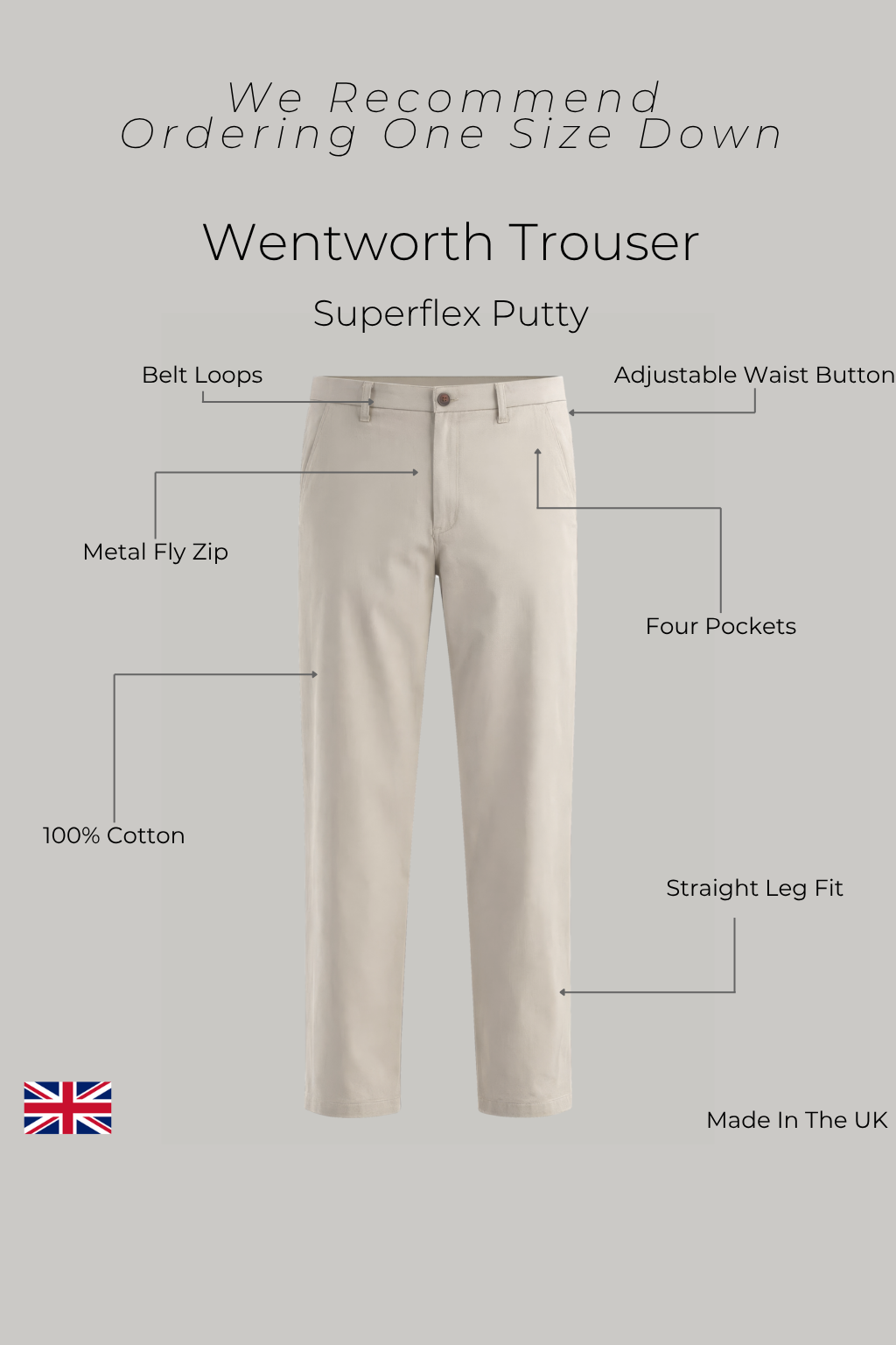 Wentworth Trouser - Putty Superflex - Wear London